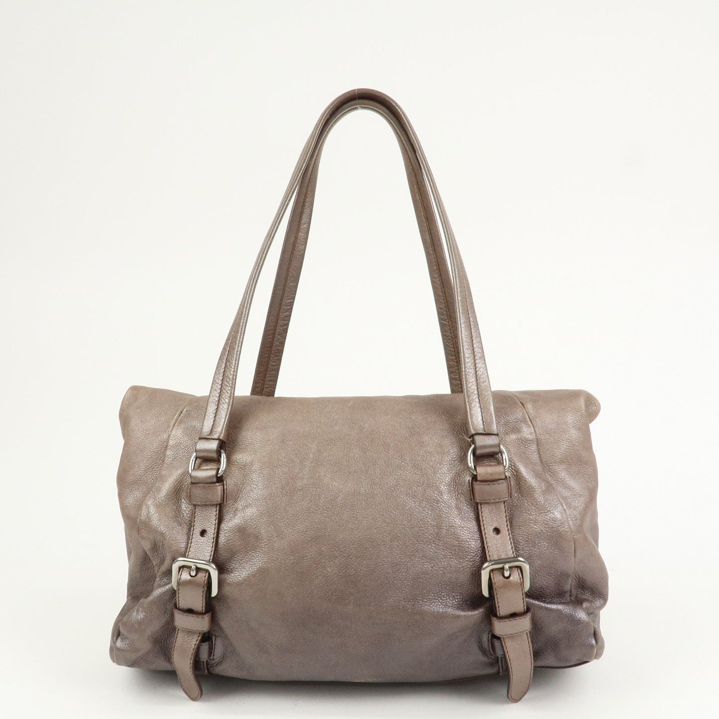 Prada Logo Leather Shoulder Bag Hand Bag Metallic Brown BR3901【Pre-order】