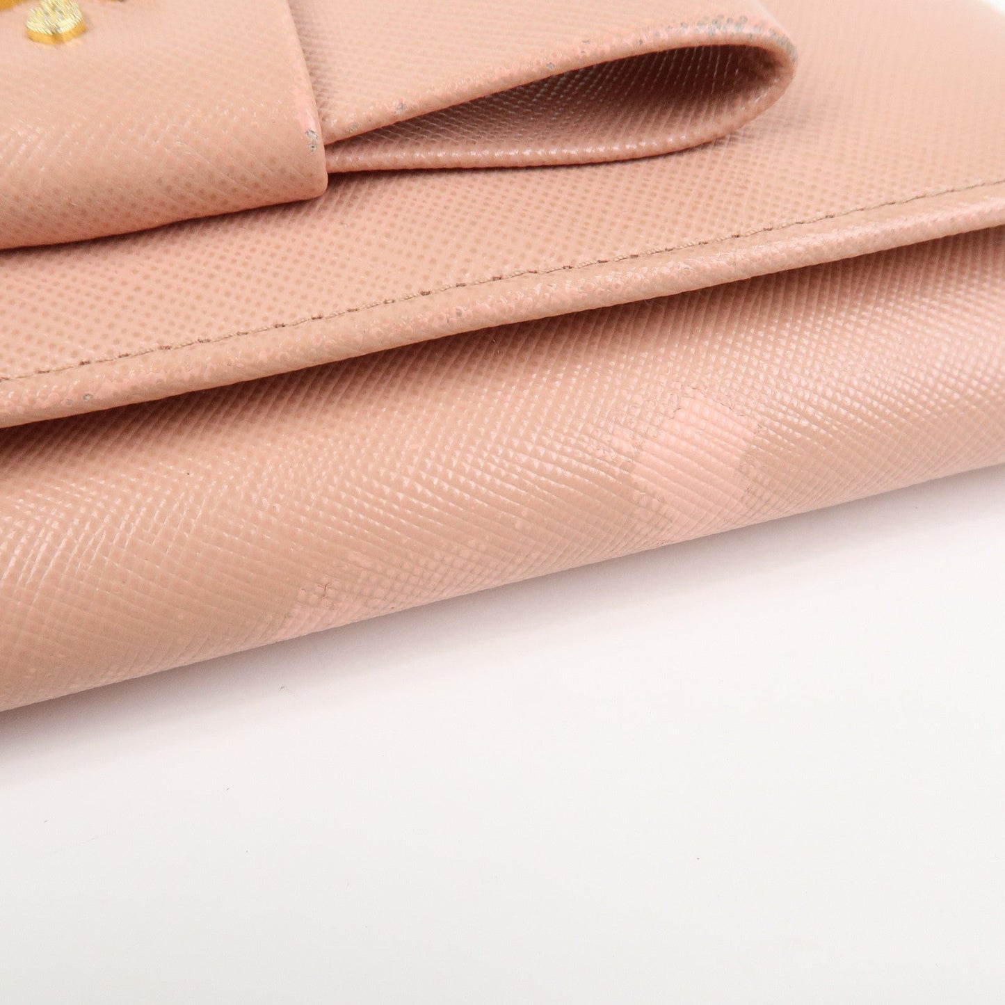 Prada Logo Saffiano Leather Ribbon Long Wallet Pink 1M1132【Pre-order】