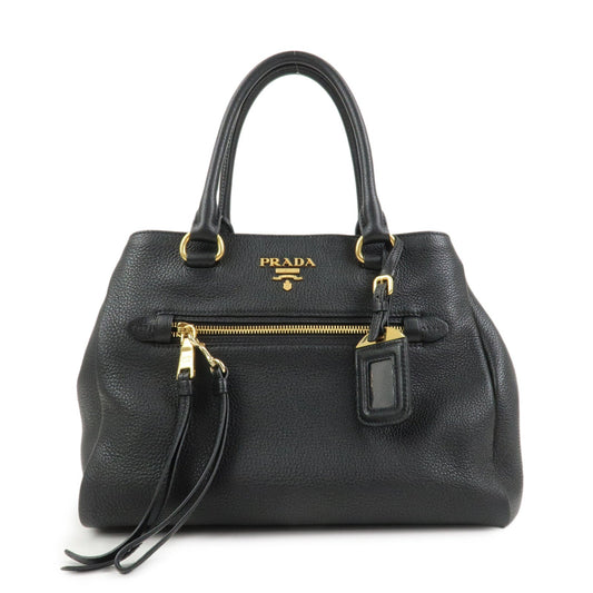 Prada Logo Leather 2Way Bag Shoulder Bag Hand Bag Black 1BG044【Pre-order】