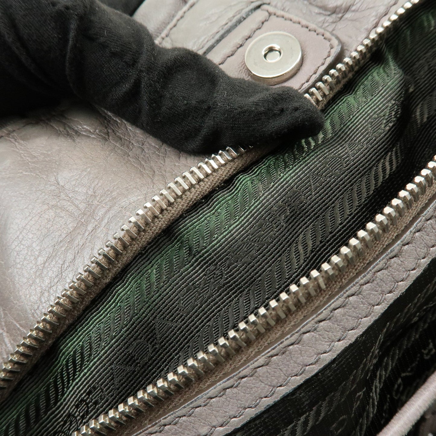 Prada Logo Leather 2Way Bag Hand Bag Shoulder Bag Gray【Pre-order】
