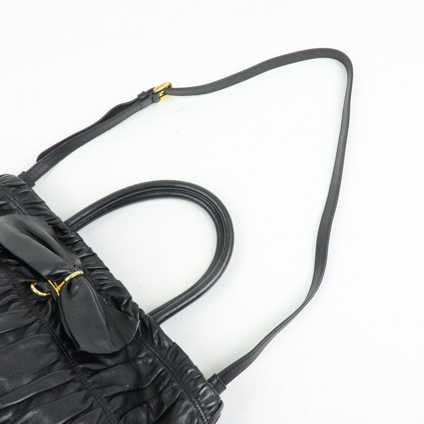 Prada Ribbon Nappa Gaufure Leather 2Way Bag Black BN1932【Pre-order】