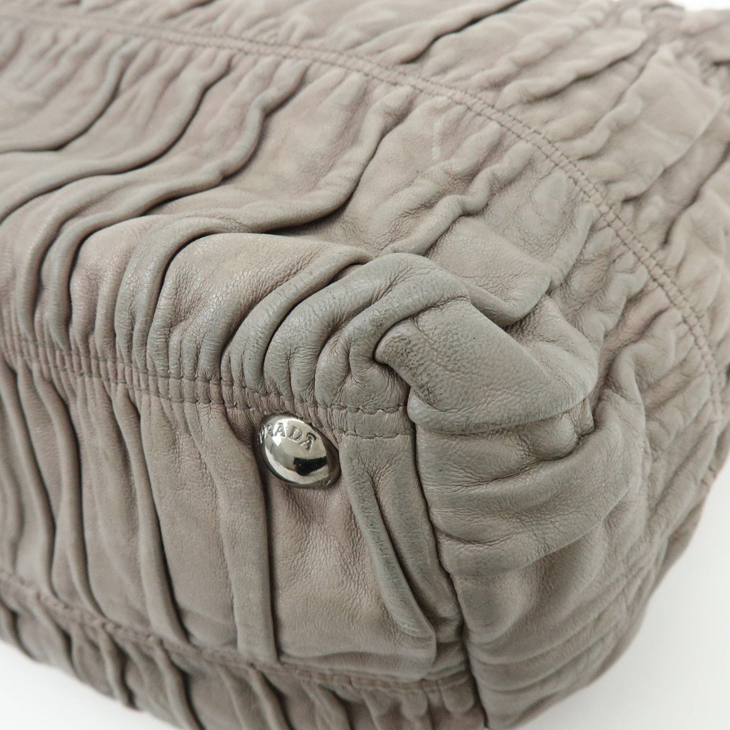 Prada Logo Leather 2Way Bag Hand Bag Shoulder Bag Gray【Pre-order】