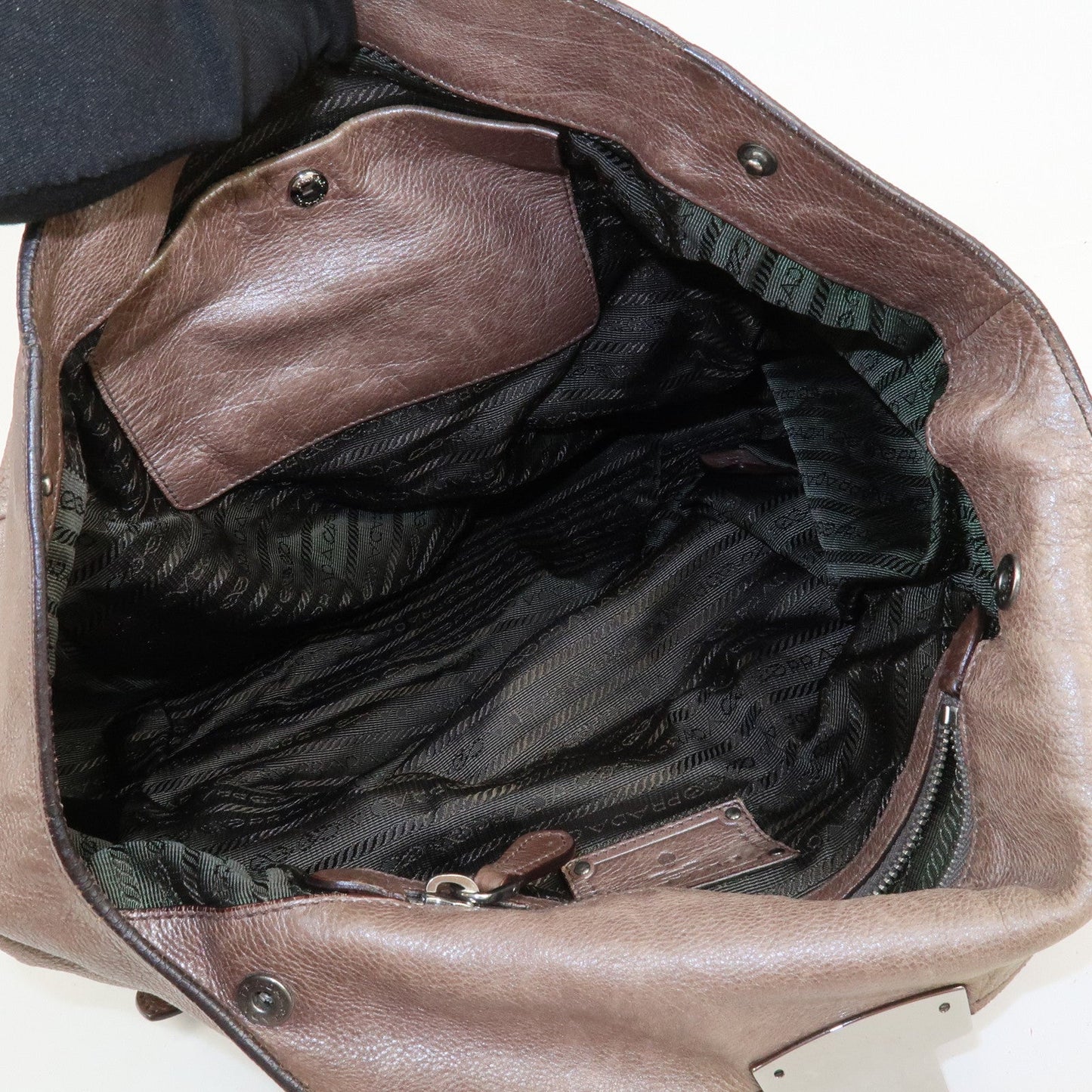 Prada Logo Leather Shoulder Bag Hand Bag Metallic Brown BR3901【Pre-order】