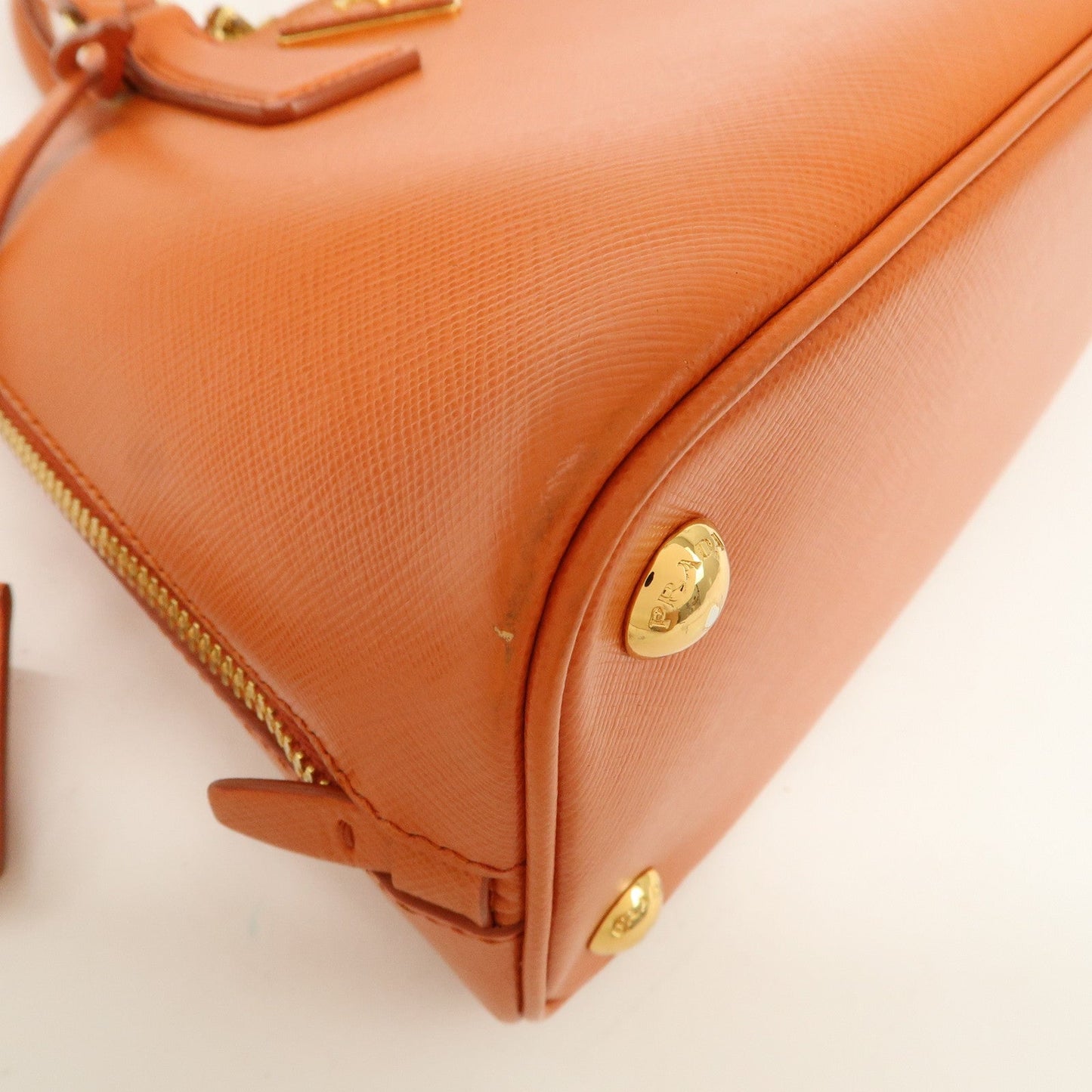 Prada Saffiano Leather Promenade Small 2Way Hand Bag Orange BL0838【Pre-order】