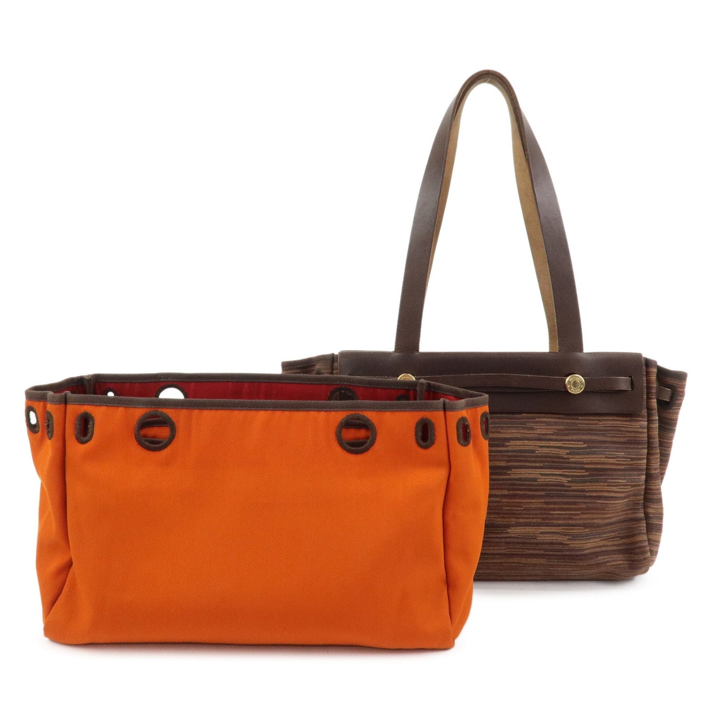 Hermes Cabas PM Airline Toile Officier Leather Shoulder Bag【Pre-order】
