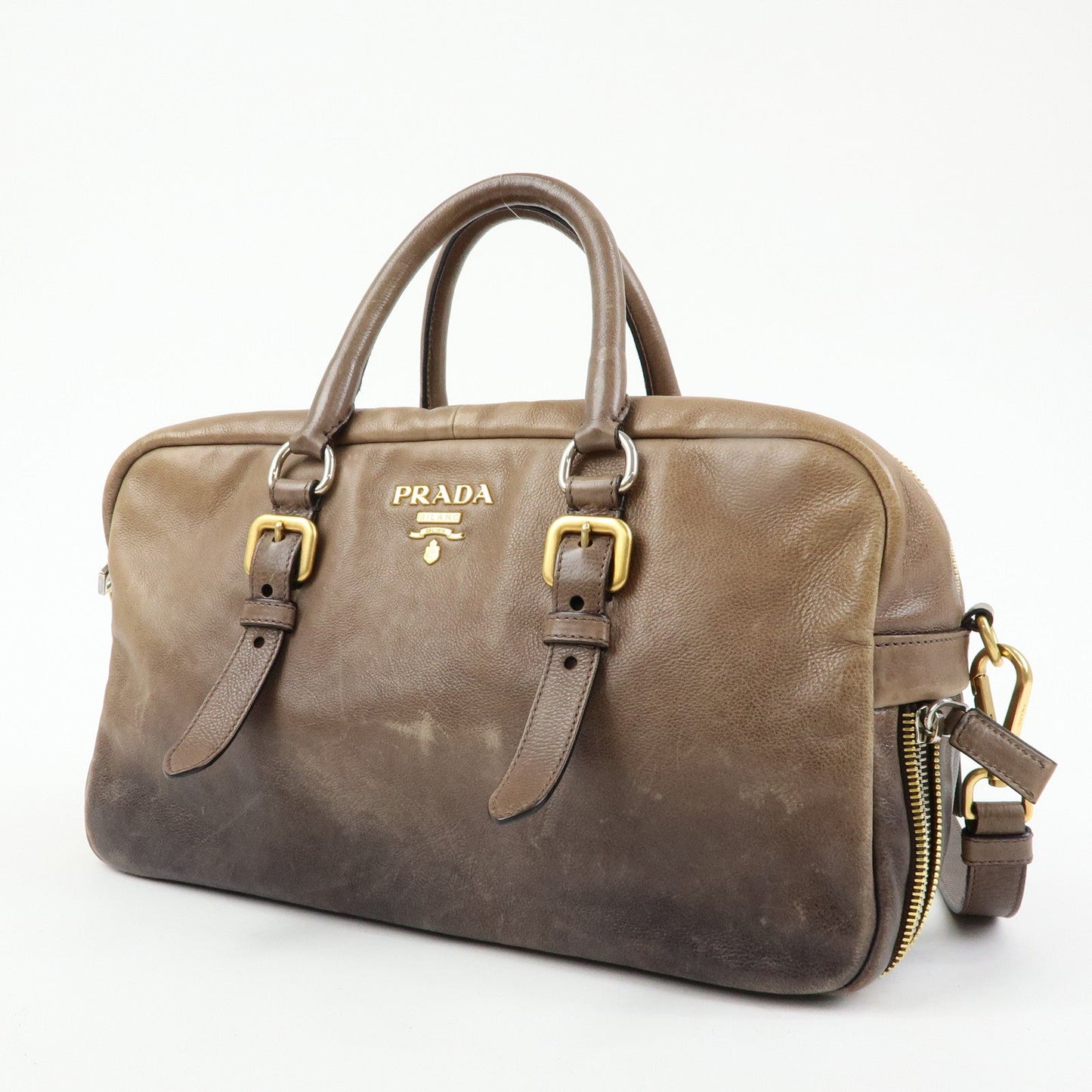 Prada Logo Leather 2Way Bag Hand Bag Shoulder Bag Brown BL0472【Pre-order】