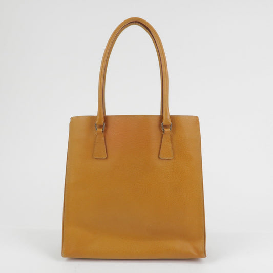 Prada Triangle Logo Leather Tote Bag Shoulder Bag Light Brown【Pre-order】