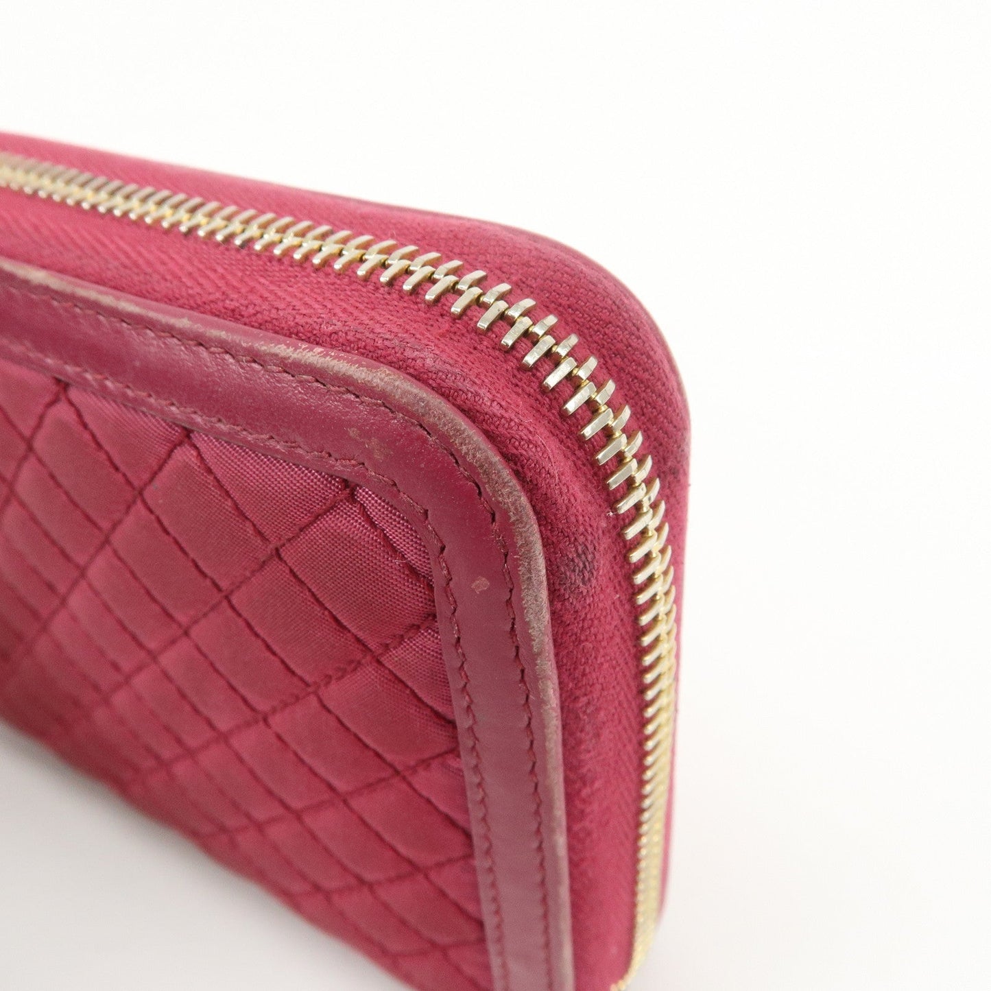 Prada Nylon Leather Round Zippy Wallet Long Wallet Pink【Pre-order】
