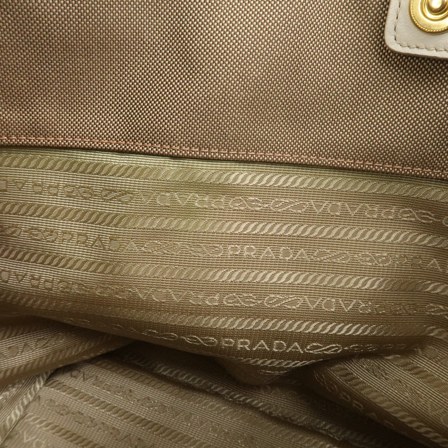 Prada Logo Jaquard Leather 2Way Hand Bag Shoulder Bag Beige White【Pre-order】