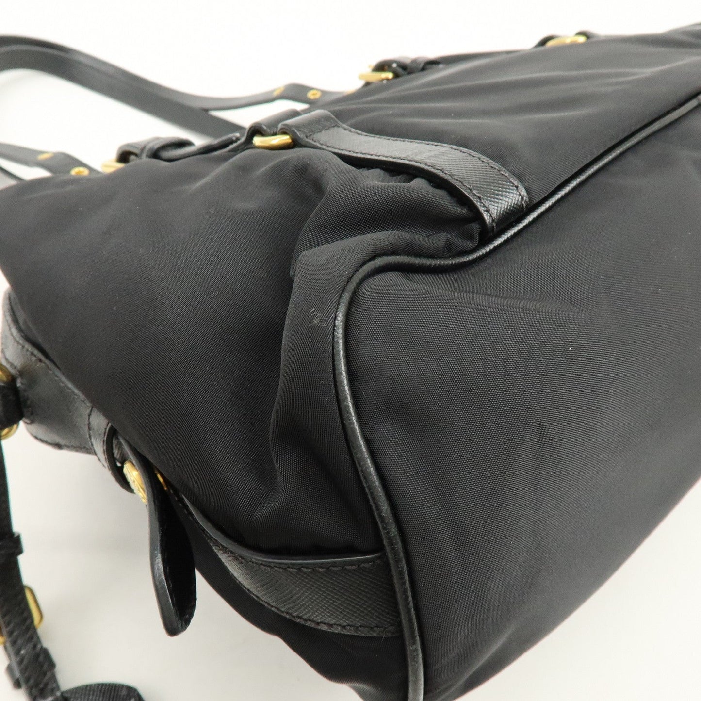 Prada Logo Nylon Leather Boston Bag Shoulder Bag Black BL0600【Pre-order】