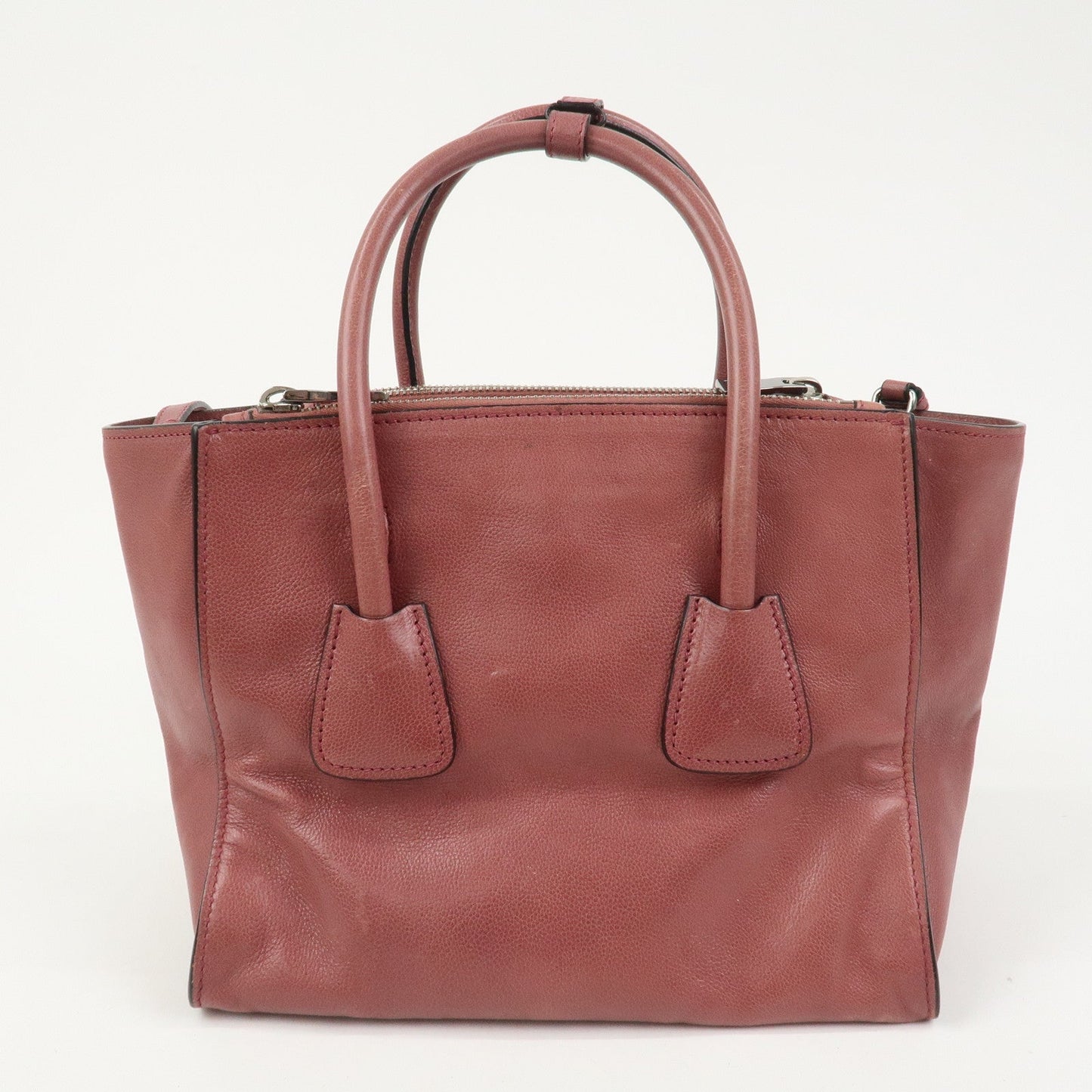 Prada Triangle Logo Leather 2Way Bag Tote Bag Hand Bag Pink B2625M【Pre-order】