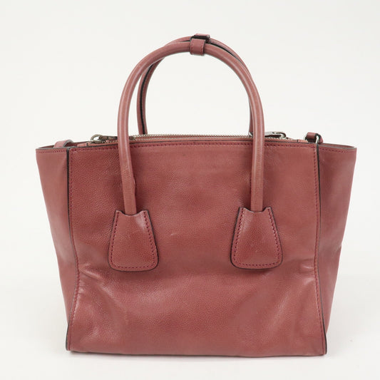 Prada Triangle Logo Leather 2Way Bag Tote Bag Hand Bag Pink B2625M【Pre-order】