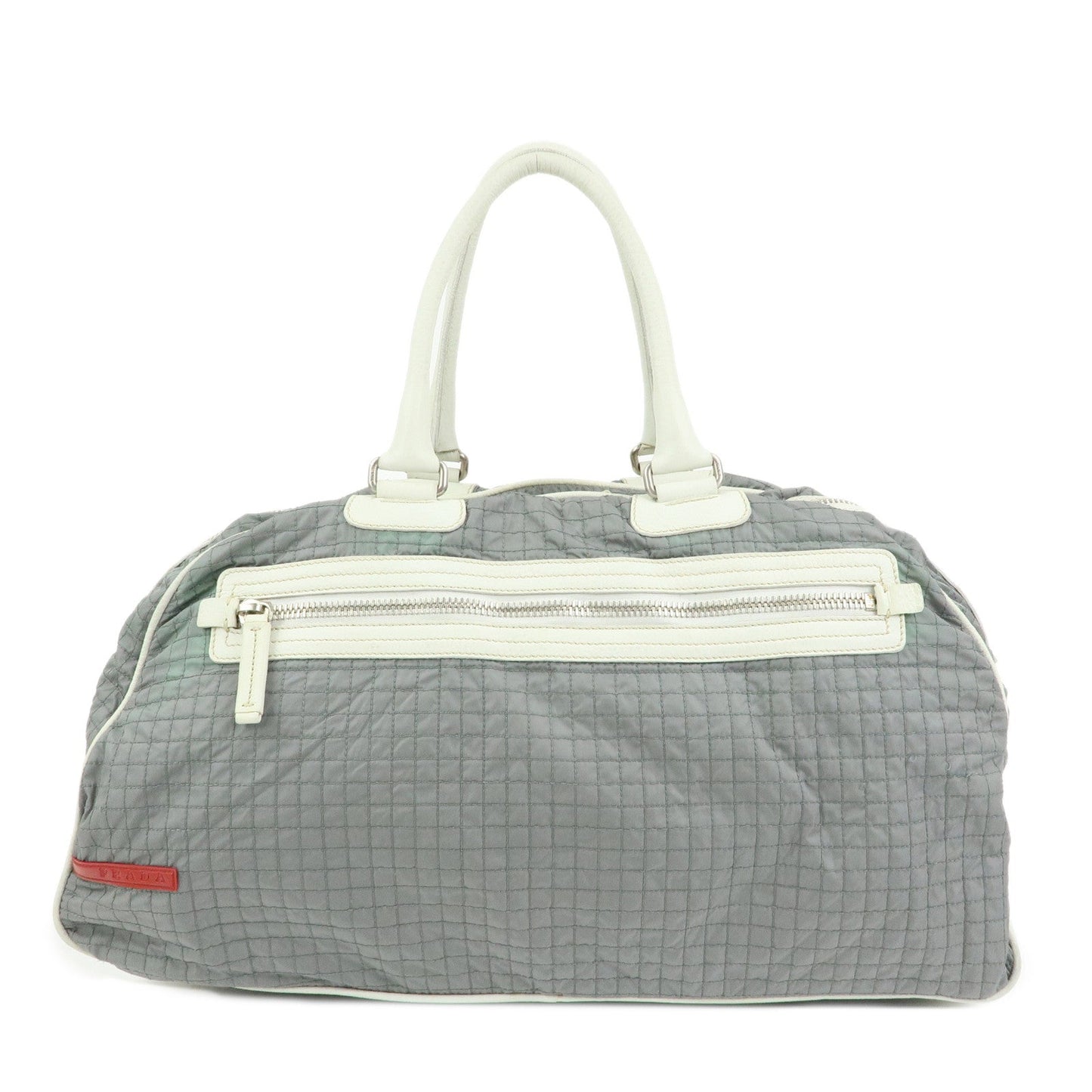Prada Sports Nylon Leather Boston Bag Hand Bag Gray Irvory【Pre-order】