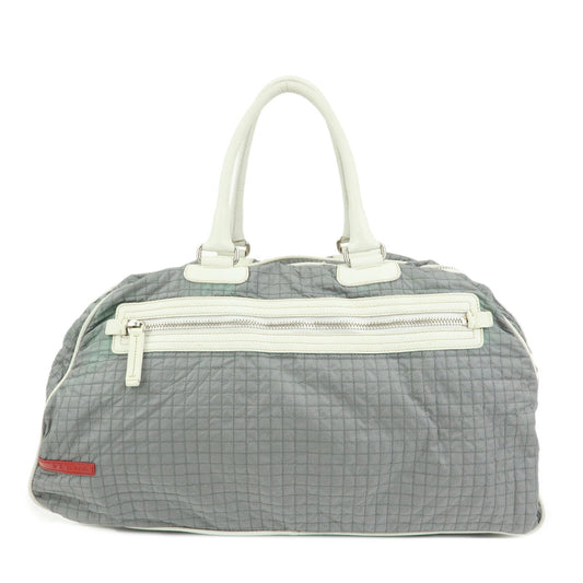 Prada Sports Nylon Leather Boston Bag Hand Bag Gray Irvory【Pre-order】