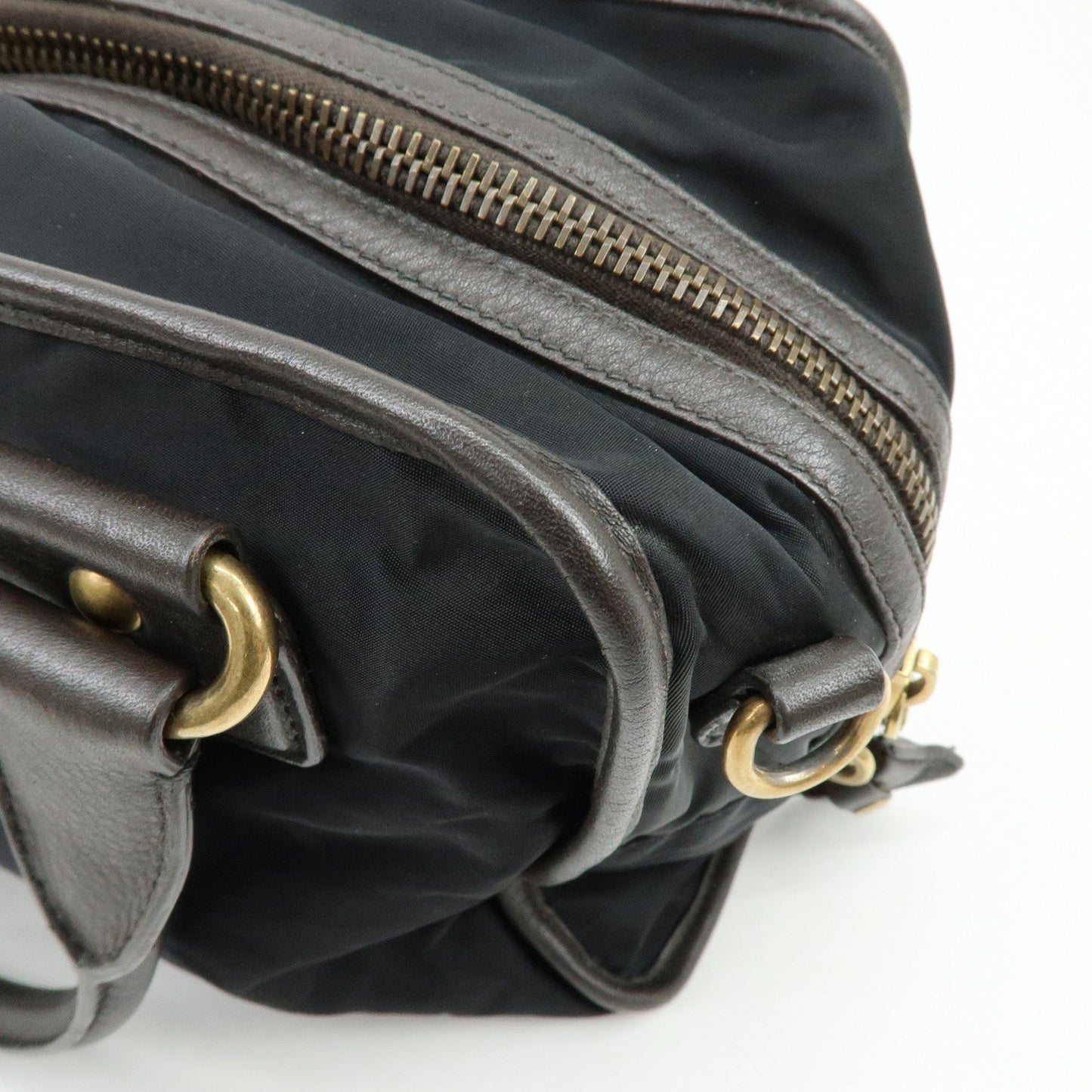 Prada Triangle Logo Nylon Leather 2Way Hand Shoulder Bag Black【Pre-order】