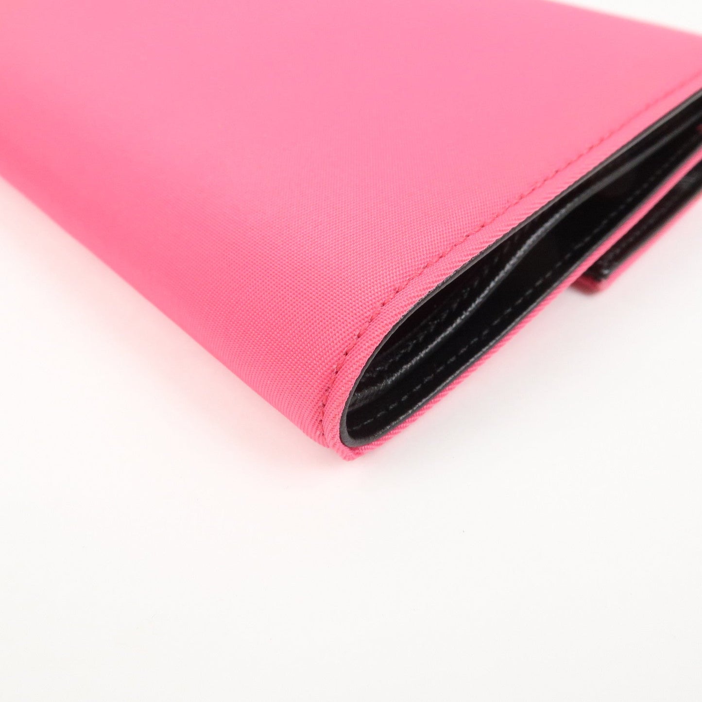 Prada Triangle Logo Tessuto Nylon Mini Compact Wallet Neon Pink【Pre-order】