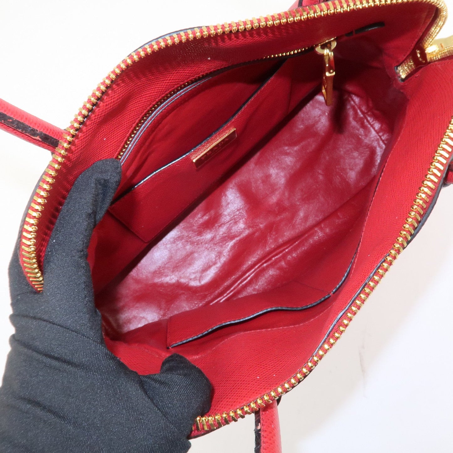Prada Logo Saffiano Leather 2Way Hand Bag Shoulder Bag Red BL0907【Pre-order】