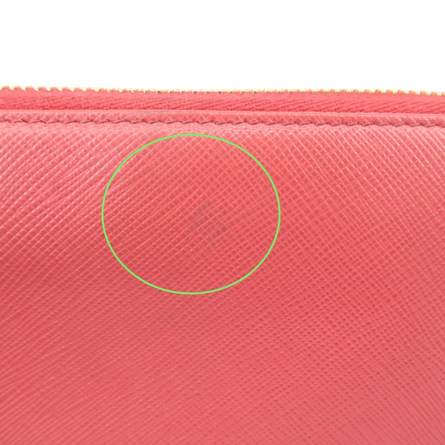Prada Logo Saffiano Leather Round Zippy Long Wallet Pink 1M0506【Pre-order】