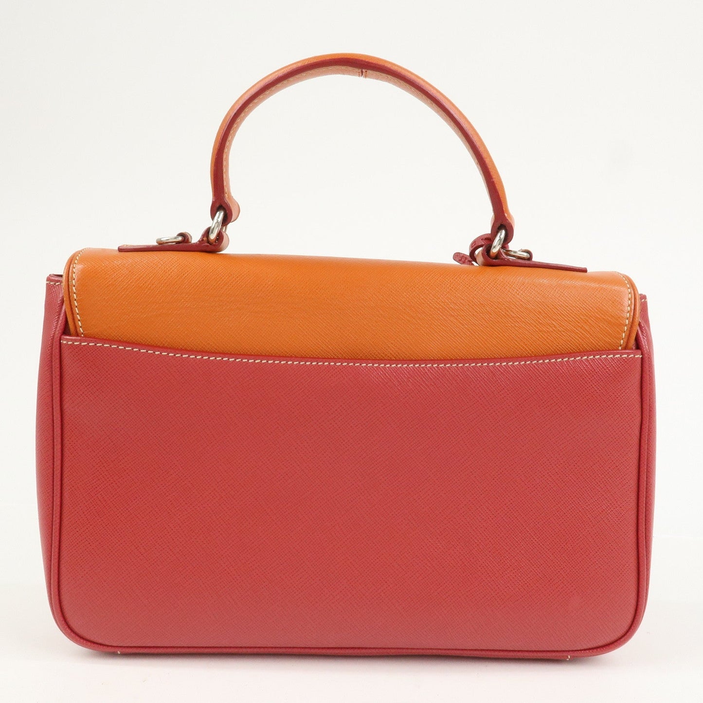 Prada Saffiano Leather 2 Way Bag Tote Bag Shoulder Bag Orange Red【Pre-order】