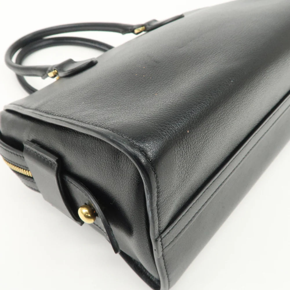 Prada Leather 2Way Bag Hand Bag Black Gold Hardware【Pre-order】