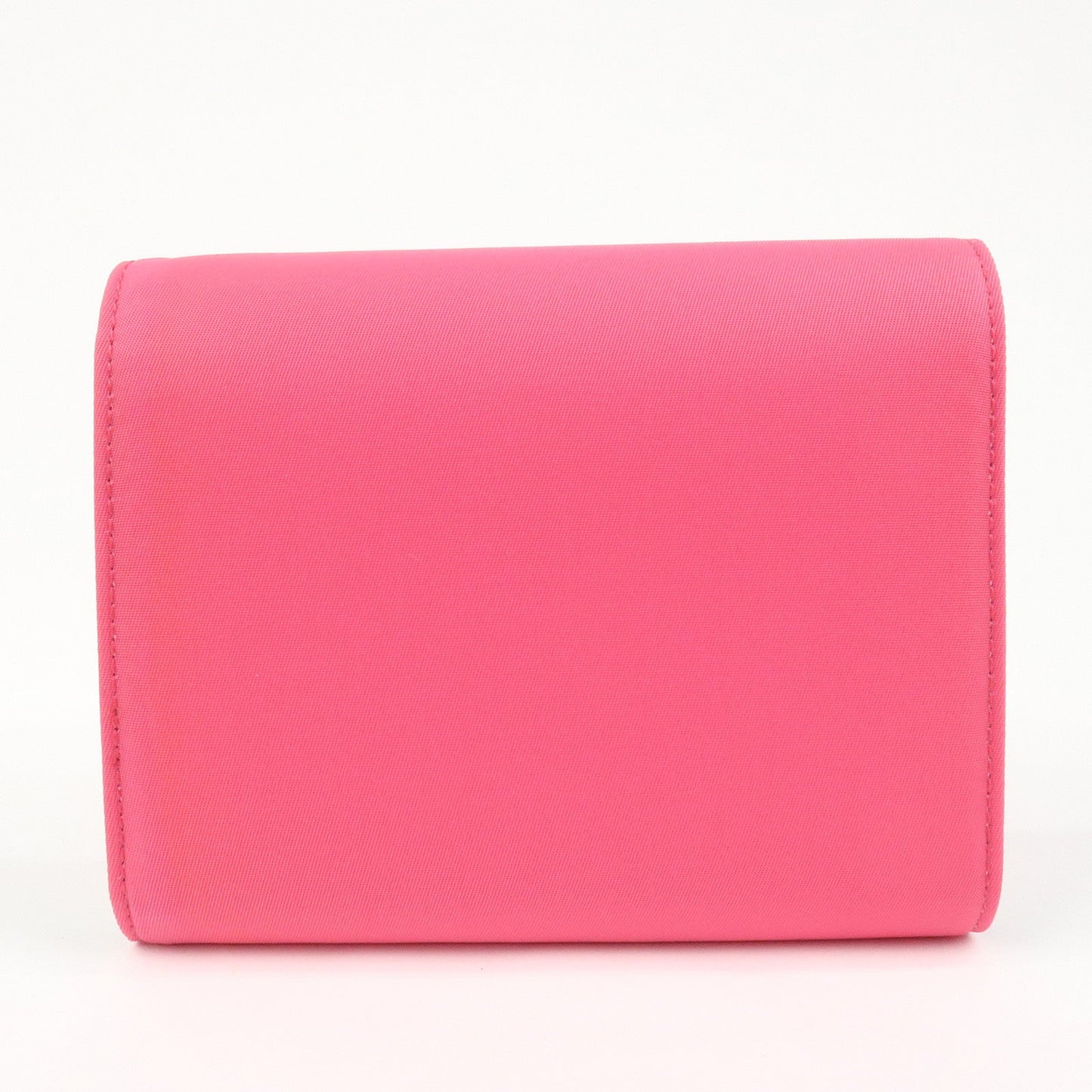 Prada Triangle Logo Tessuto Nylon Mini Compact Wallet Neon Pink【Pre-order】