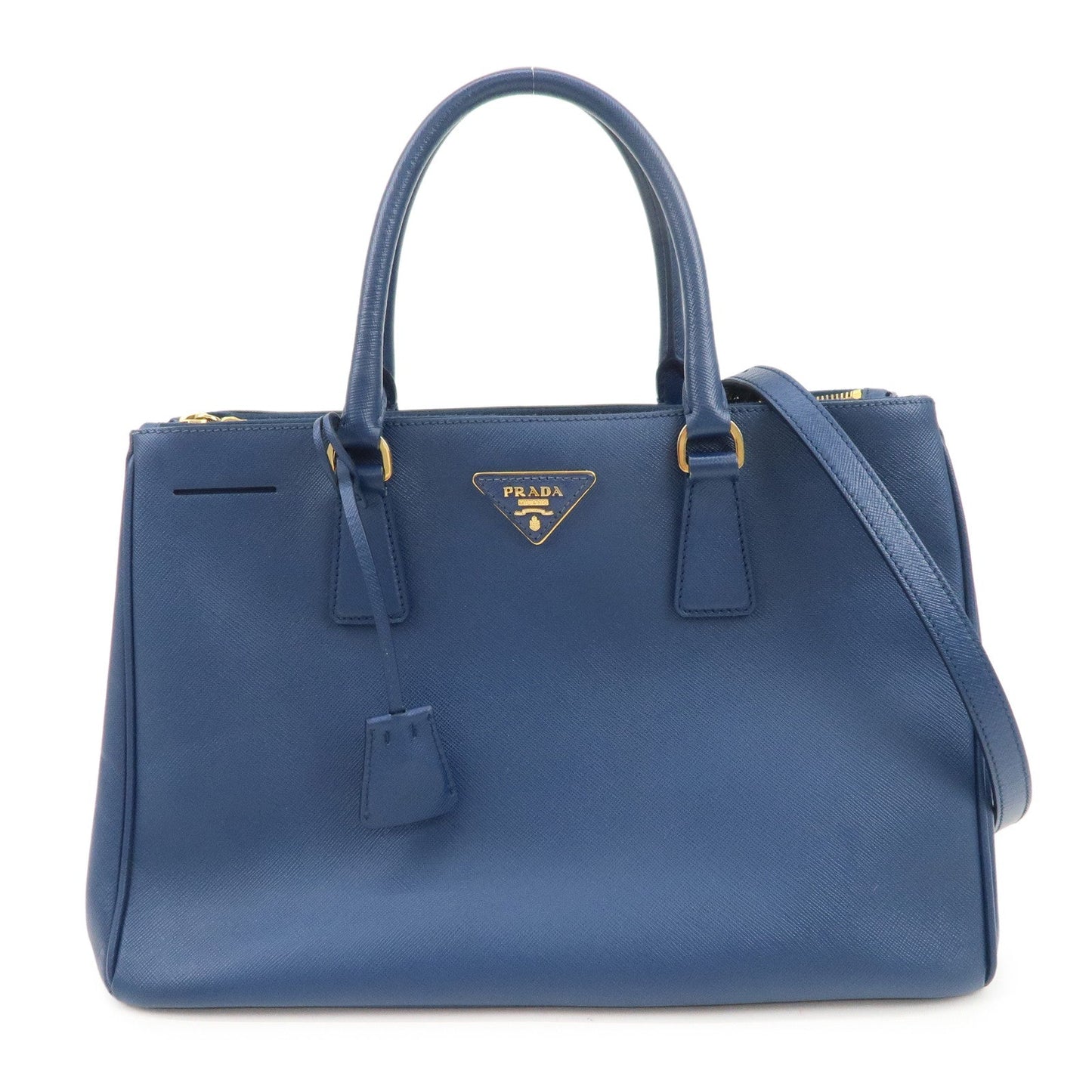 Prada Triangle Logo Saffiano Leather 2Way Bag Shoulder Bag Blue【Pre-order】