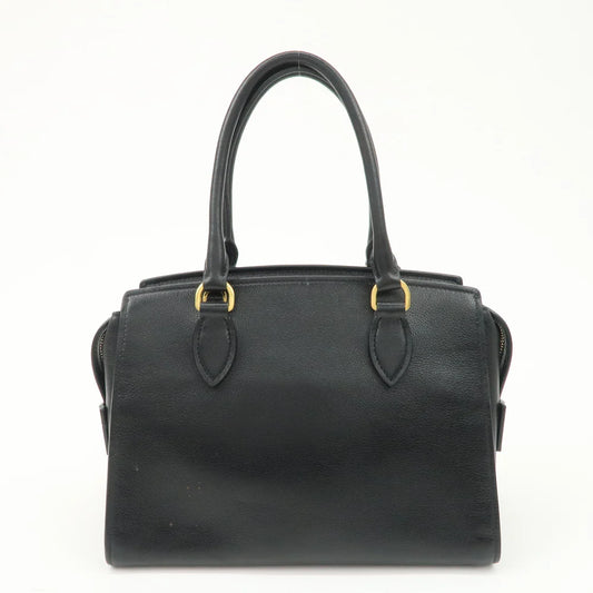 Prada Leather 2Way Bag Hand Bag Black Gold Hardware【Pre-order】