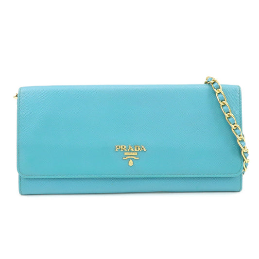 Prada Saffiano Leather Chain Wallet Shoulder Bag Blue 1M1290【Pre-order】
