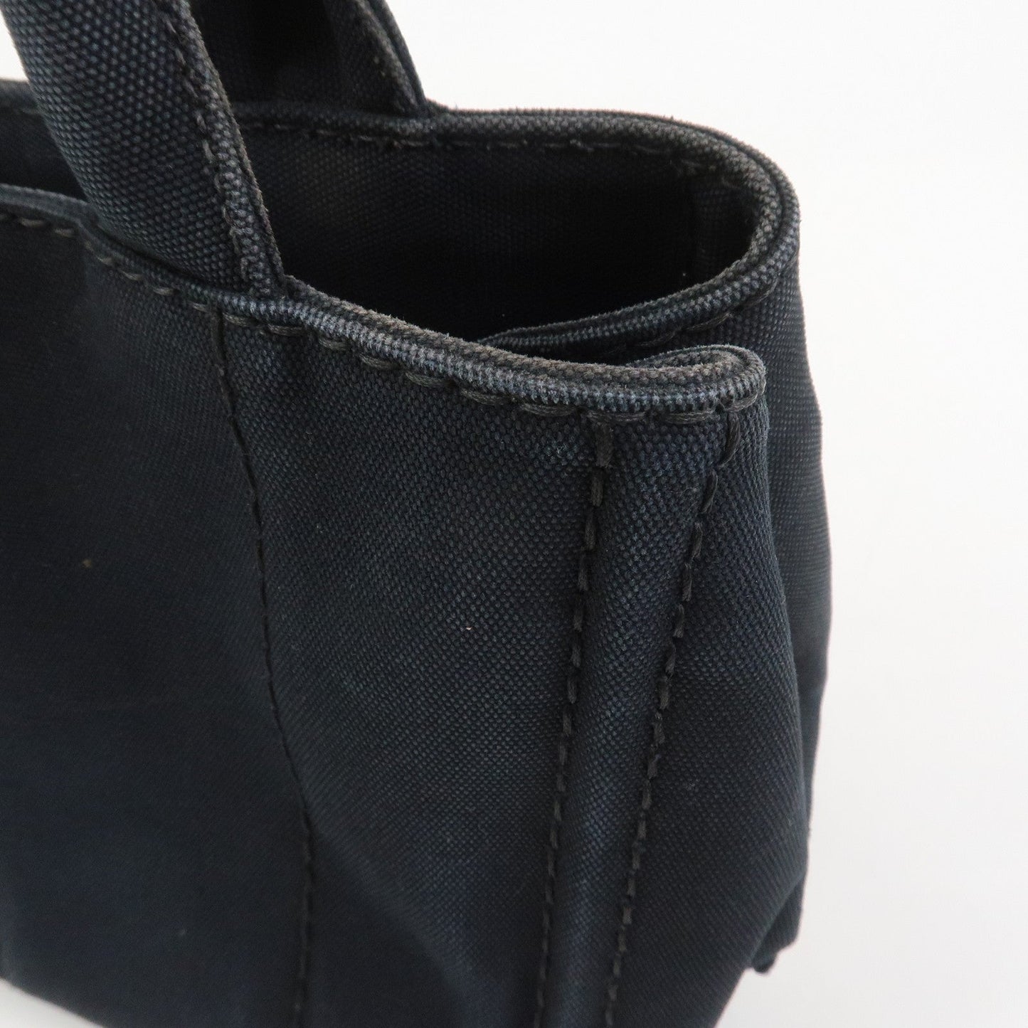 Prada Canapa Mini Triangle Logo Canvas 2Way Hand Bag Black 1BG439【Pre-order】