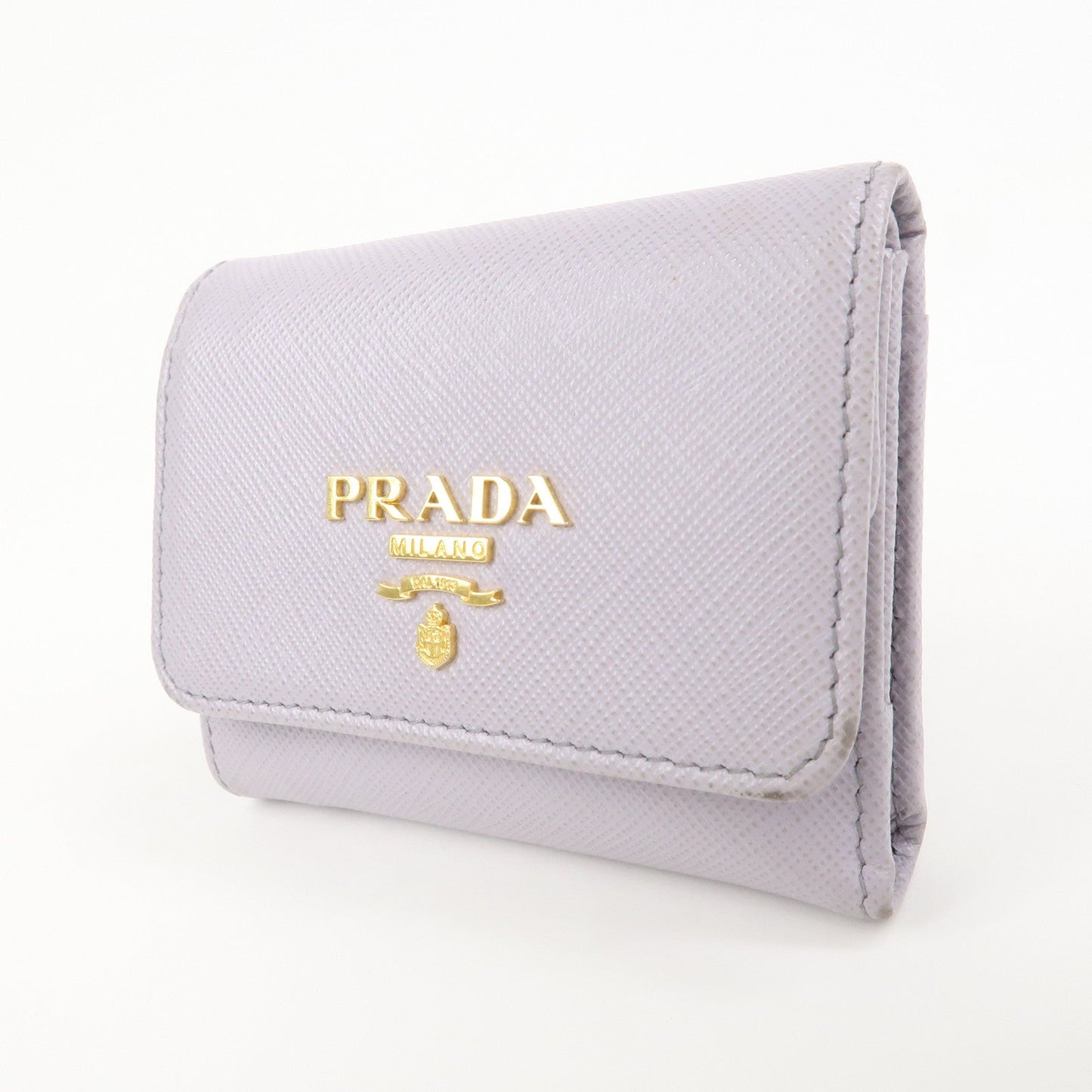 Prada Saffiano Leather Tri-fold Compact Wallet Light Purple 1MH043【Pre-order】