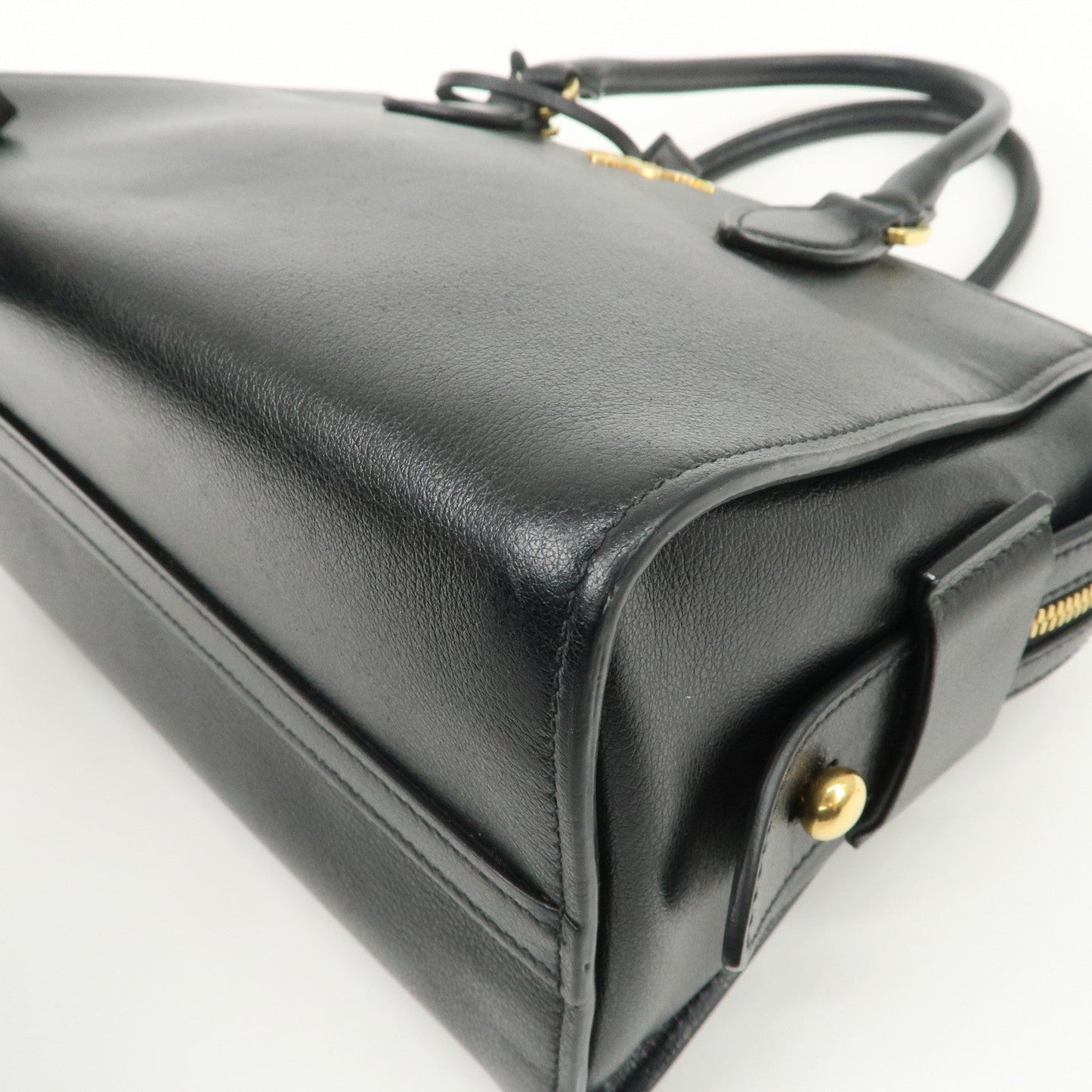 Prada Leather 2Way Bag Hand Bag Black Gold Hardware Used【Pre-order】