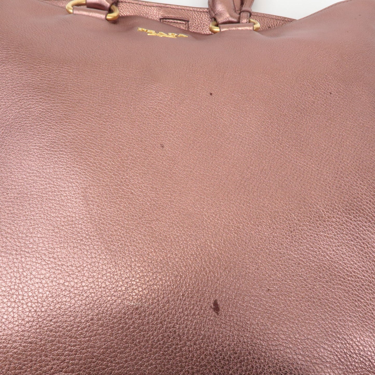 Prada Leather 2Way Tote Bag Shoulder Bag Metallic Pink BN1713 Used【Pre-order】
