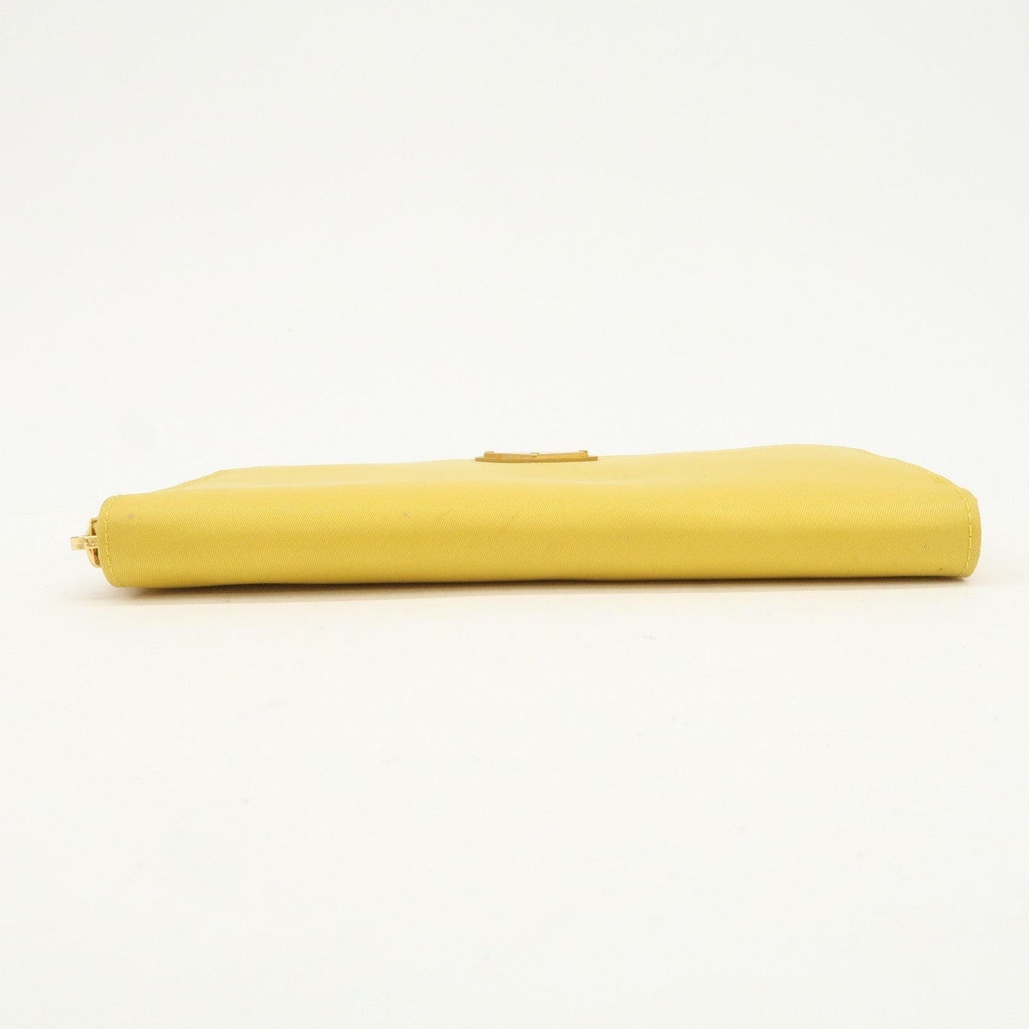 Prada Triangle Logo Nylon Leather Round Zippy Long Wallet Yellow【Pre-order】