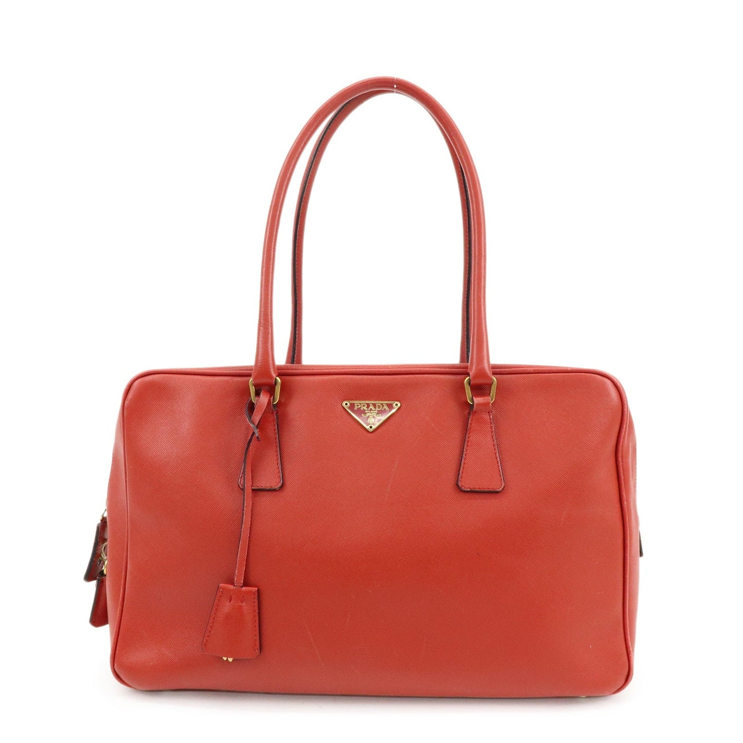 Prada Triangle Logo Saffiano Leather Shoulder Bag Hand Bag Red【Pre-order】