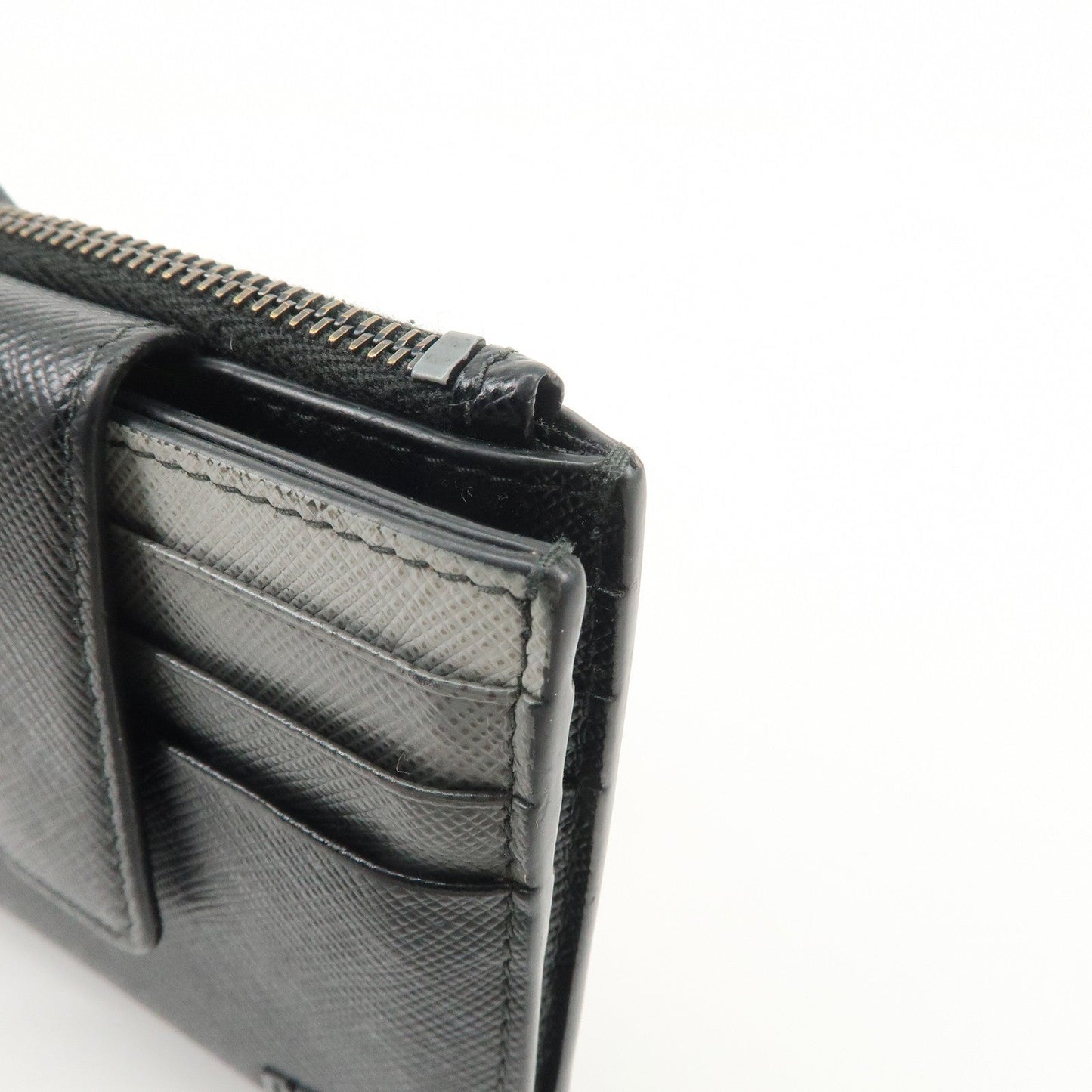 Prada Logo Saffiano Leather Compact Wallet Black 2MC066【Pre-order】