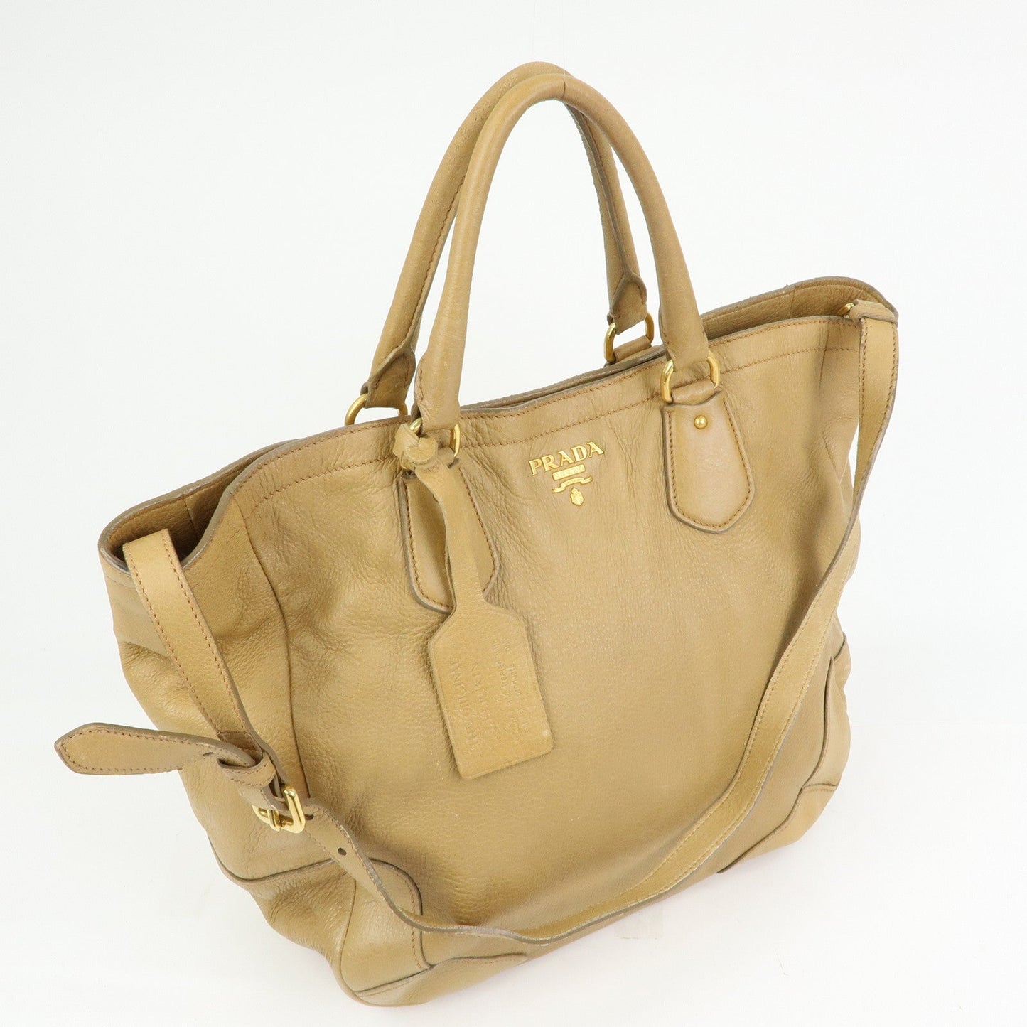 Prada Calf Leather 2Way Bag Hand Bag Shoulder Bag Beige【Pre-order】