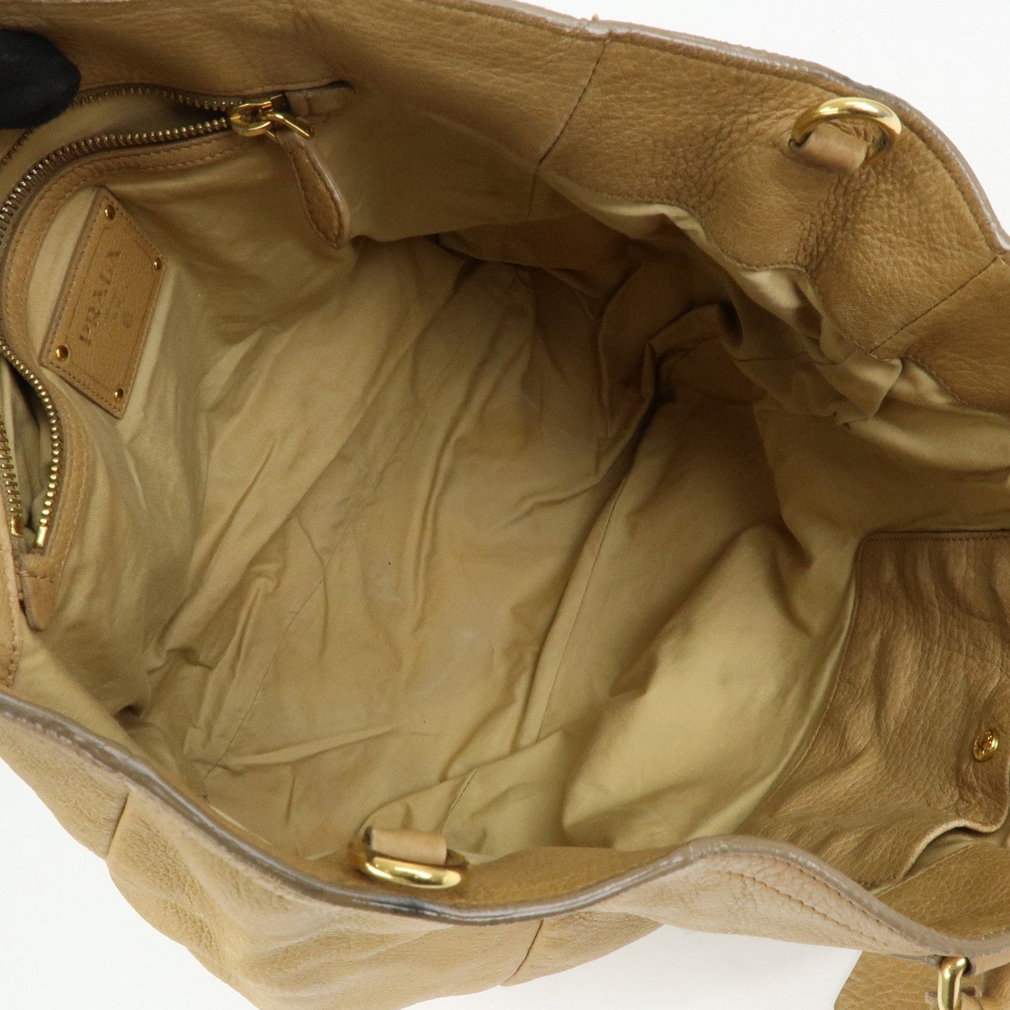 Prada Calf Leather 2Way Bag Hand Bag Shoulder Bag Beige【Pre-order】