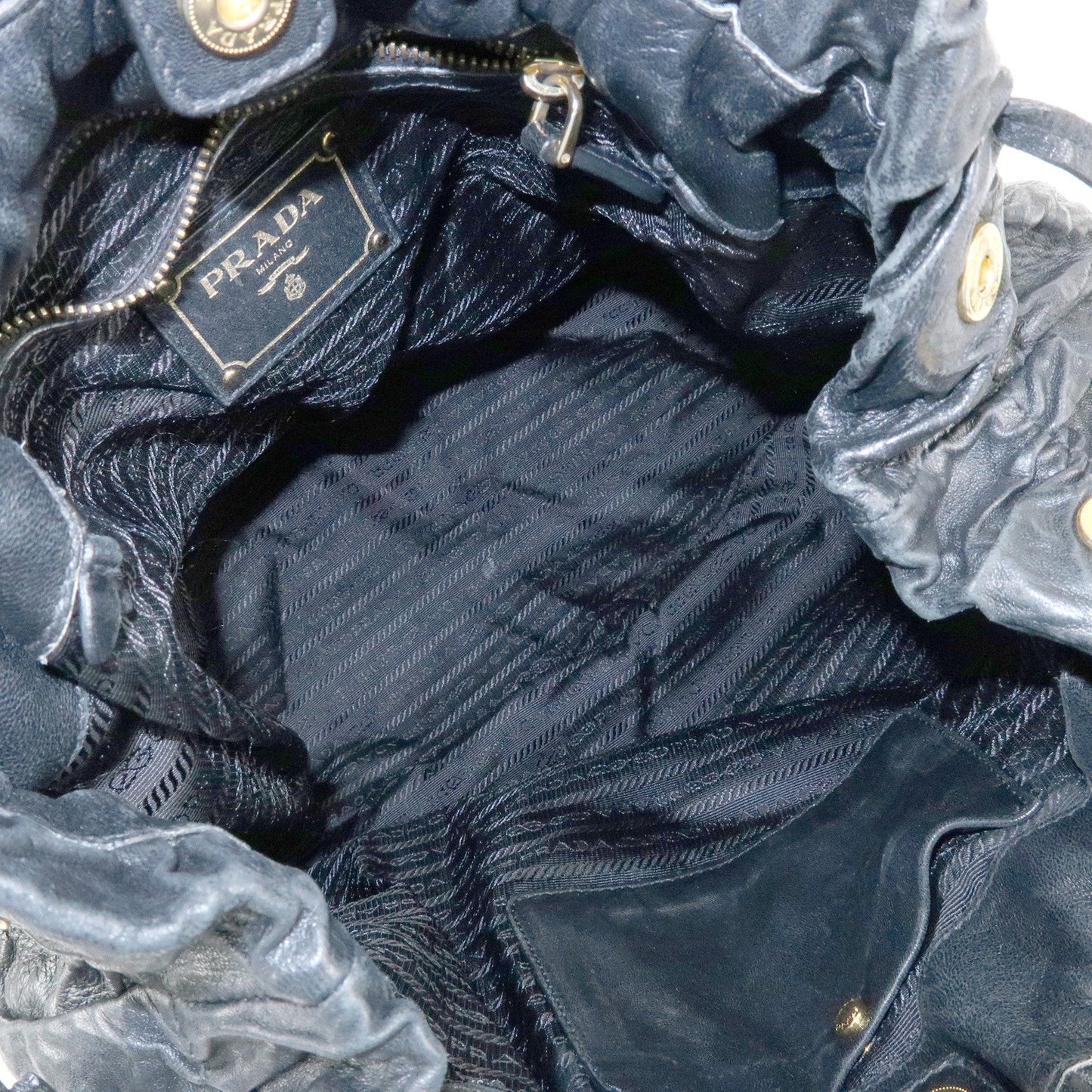 Prada Leather Drawstring Shoulder Bag Hand Bag Black【Pre-order】