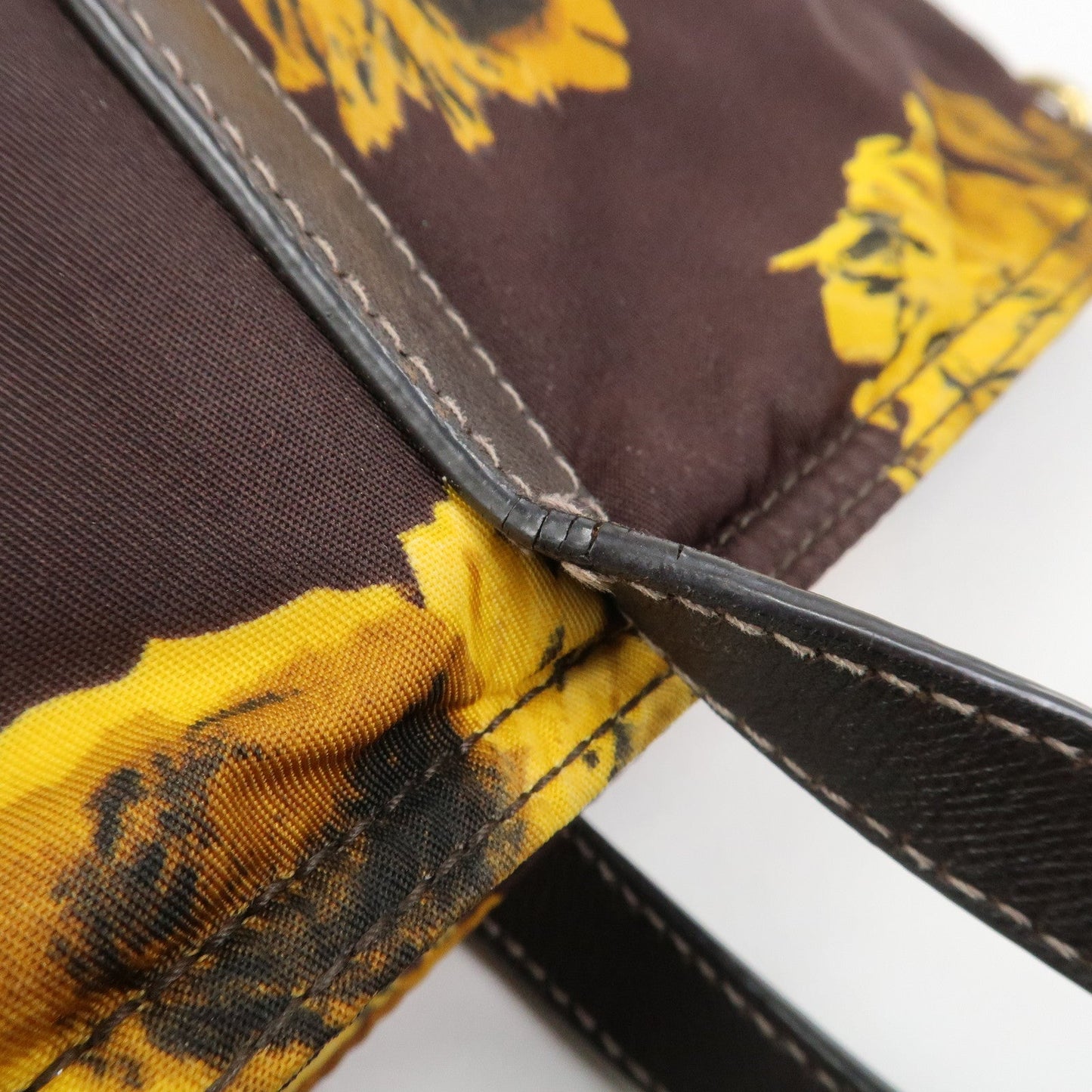 Prada Triangle Logo Nylon Leather 2Way Shoulder Bag Flower Print【Pre-order】