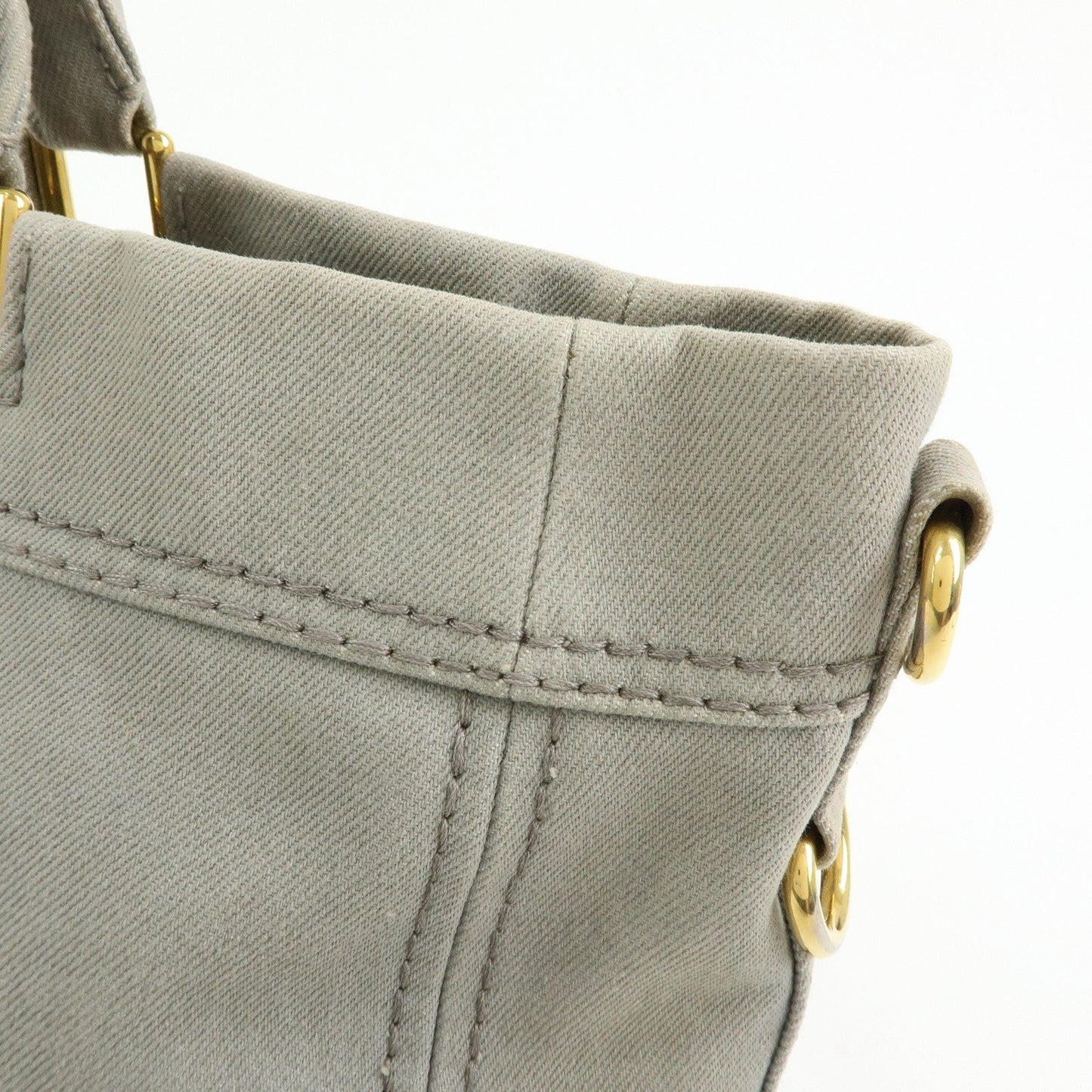 Prada Canapa Canvas 2Way Bag Hand Bag Shoulder Bag Gray BN2069【Pre-order】