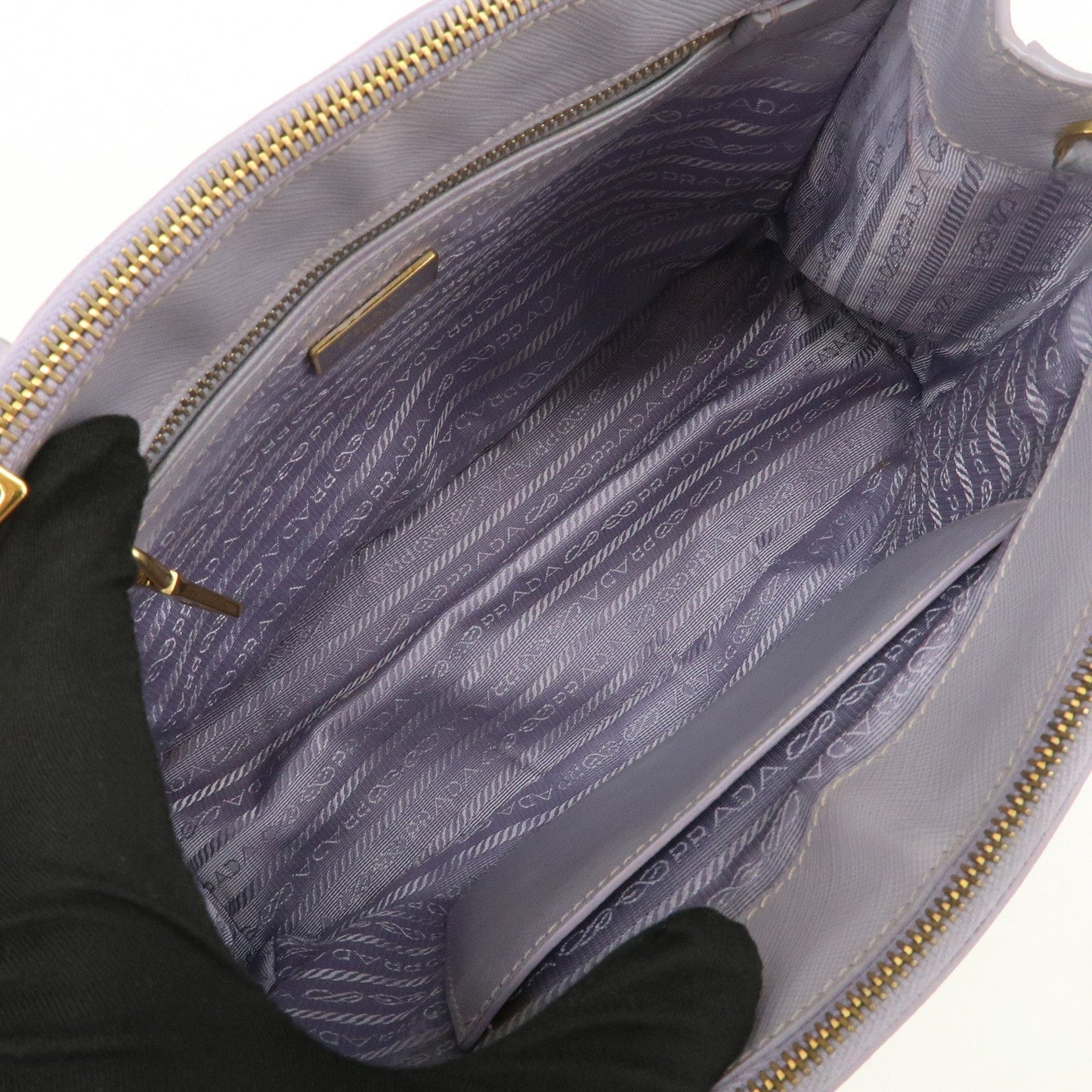 Prada Traingle Logo Galleria 2Way Shoulder Hand Bag Lavender 1BA863【Pre-order】