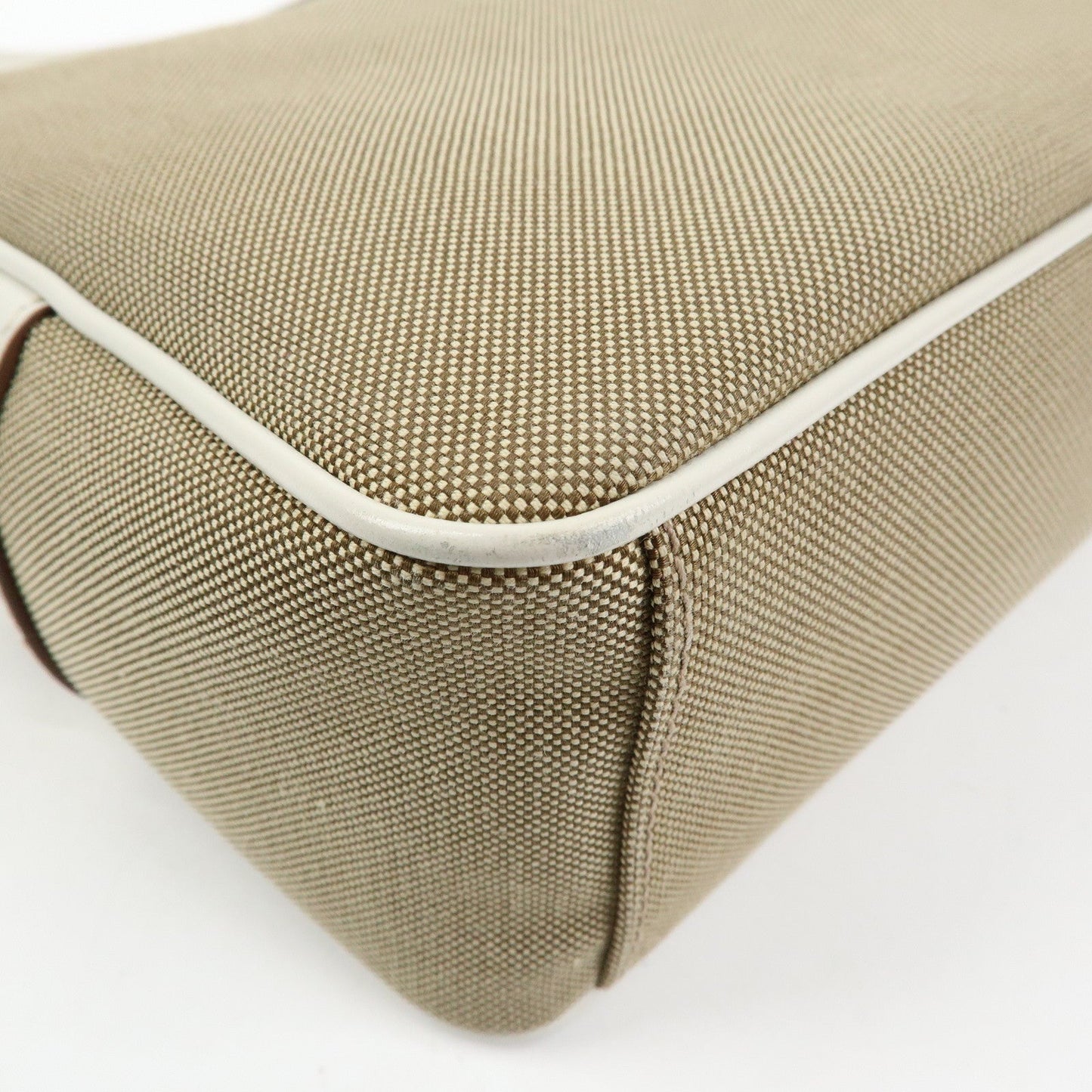 Prada Logo Jacquard Leather Shoulder Bag Beige White 1BH089【Pre-order】