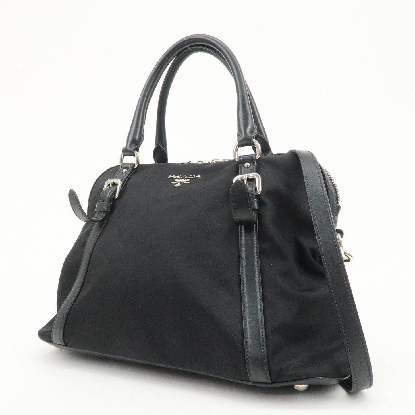 Prada Nylon Leather 2Way Bag Hand Bag Shoulder Bag Black 1BB912【Pre-order】