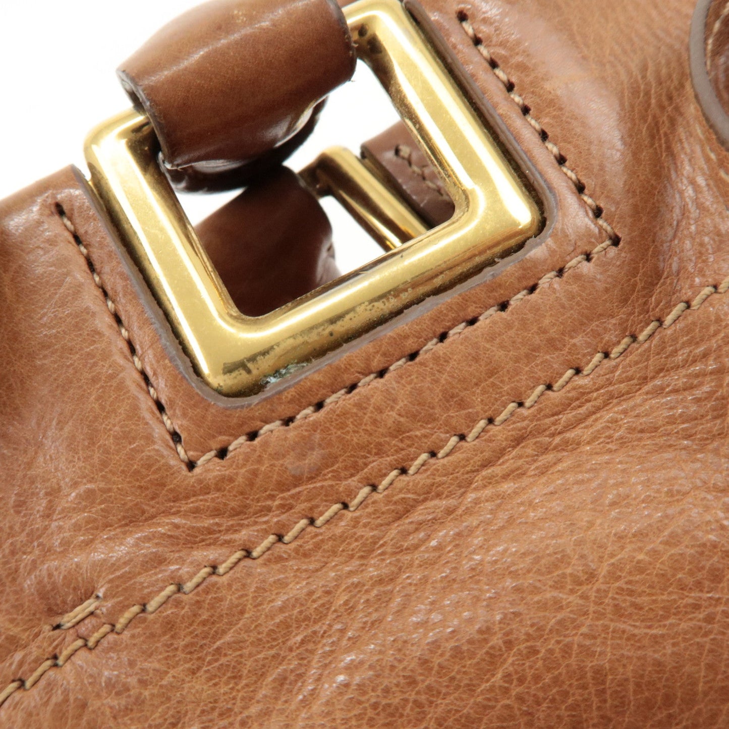 Prada Logo Leather Ribbon 2Way Bag Hand Bag Brown BN2245 Used【Pre-order】