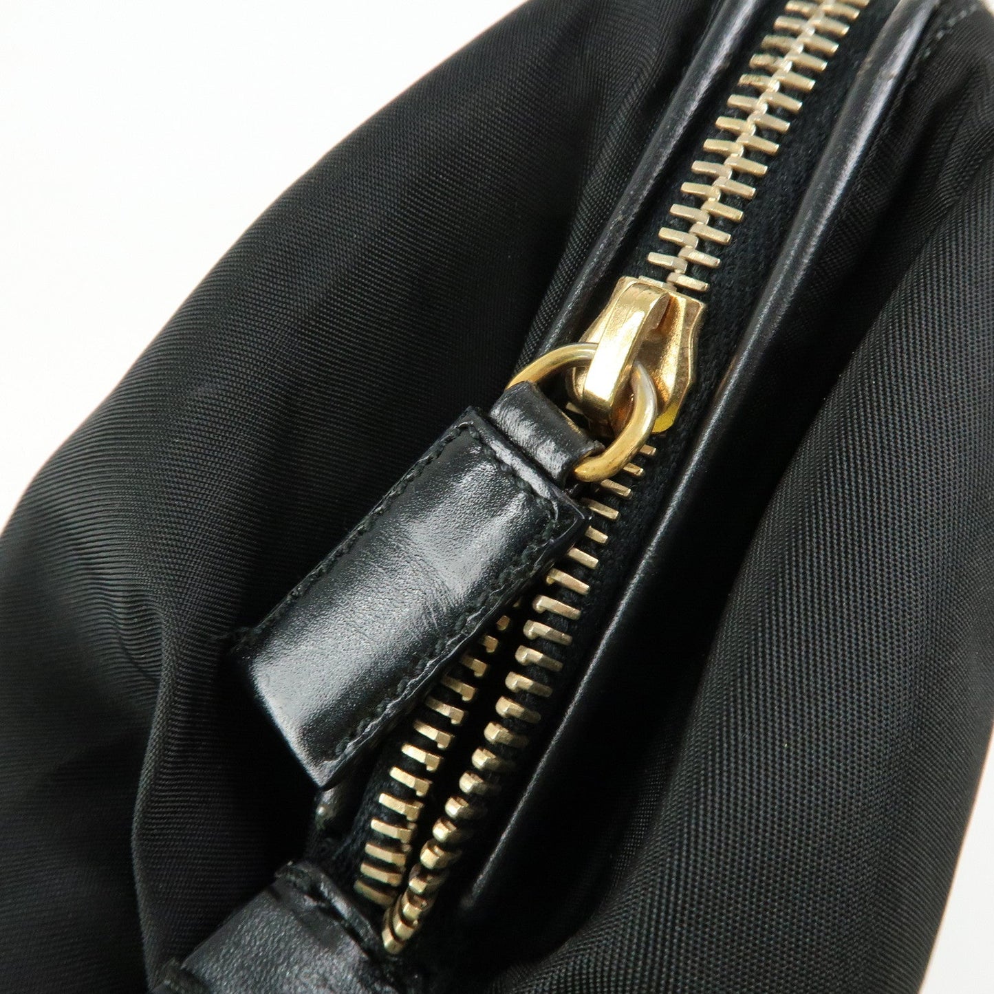 Prada Triangle Logo Nylon Leather Hand Bag Tote Shoulder Bag Black【Pre-order】