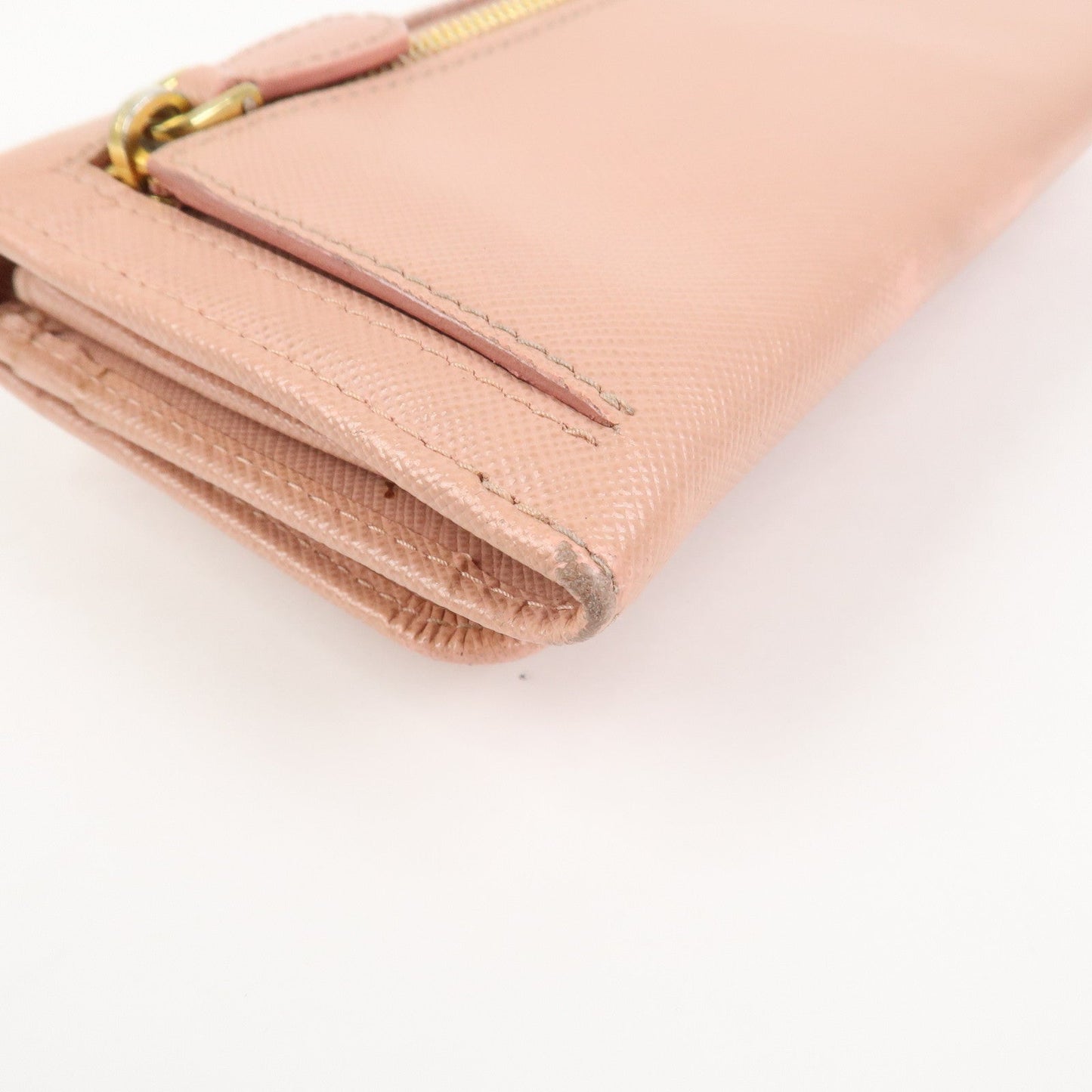 Prada Logo Saffiano Leather Ribbon Long Wallet Pink 1M1132【Pre-order】