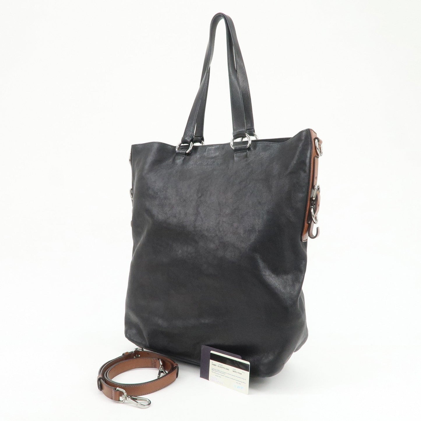 Prada Leather 2Way Bag Tote Bag Shoulder Bag Black VA0801【Pre-order】