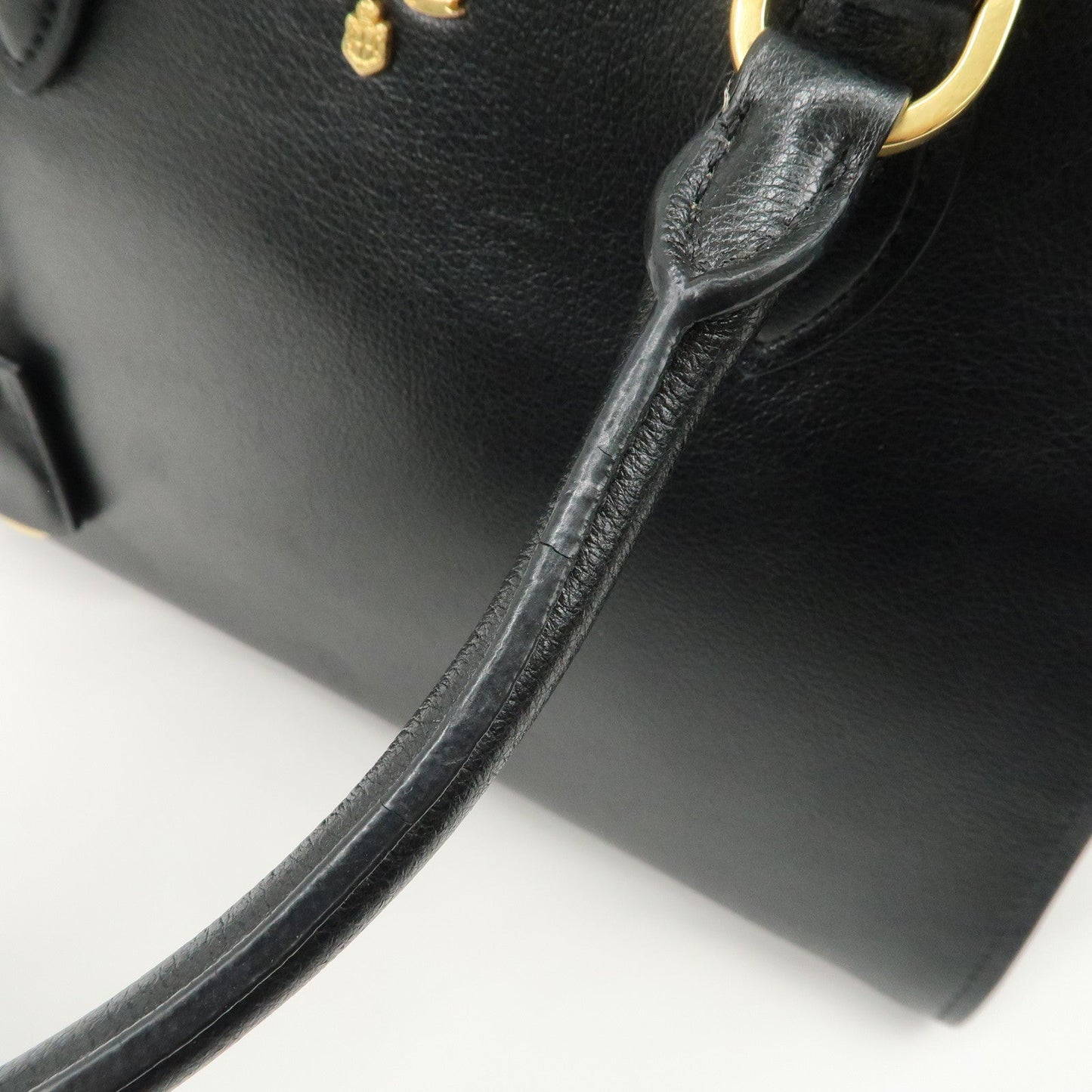 Prada Leather 2Way Bag Hand Bag Black Gold Hardware Used【Pre-order】