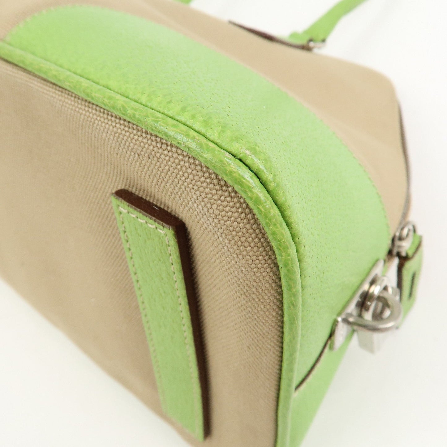 Prada Canvas Leather Tote Bag Hand Bag Beige Light Green BN0082【Pre-order】