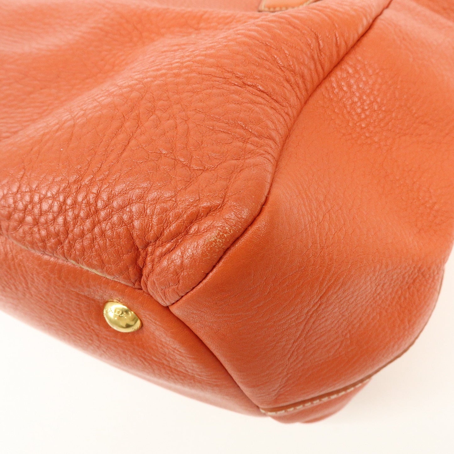 Prada Logo Leather 2Way Bag Hand Bag Shoulder Bag Orange【Pre-order】